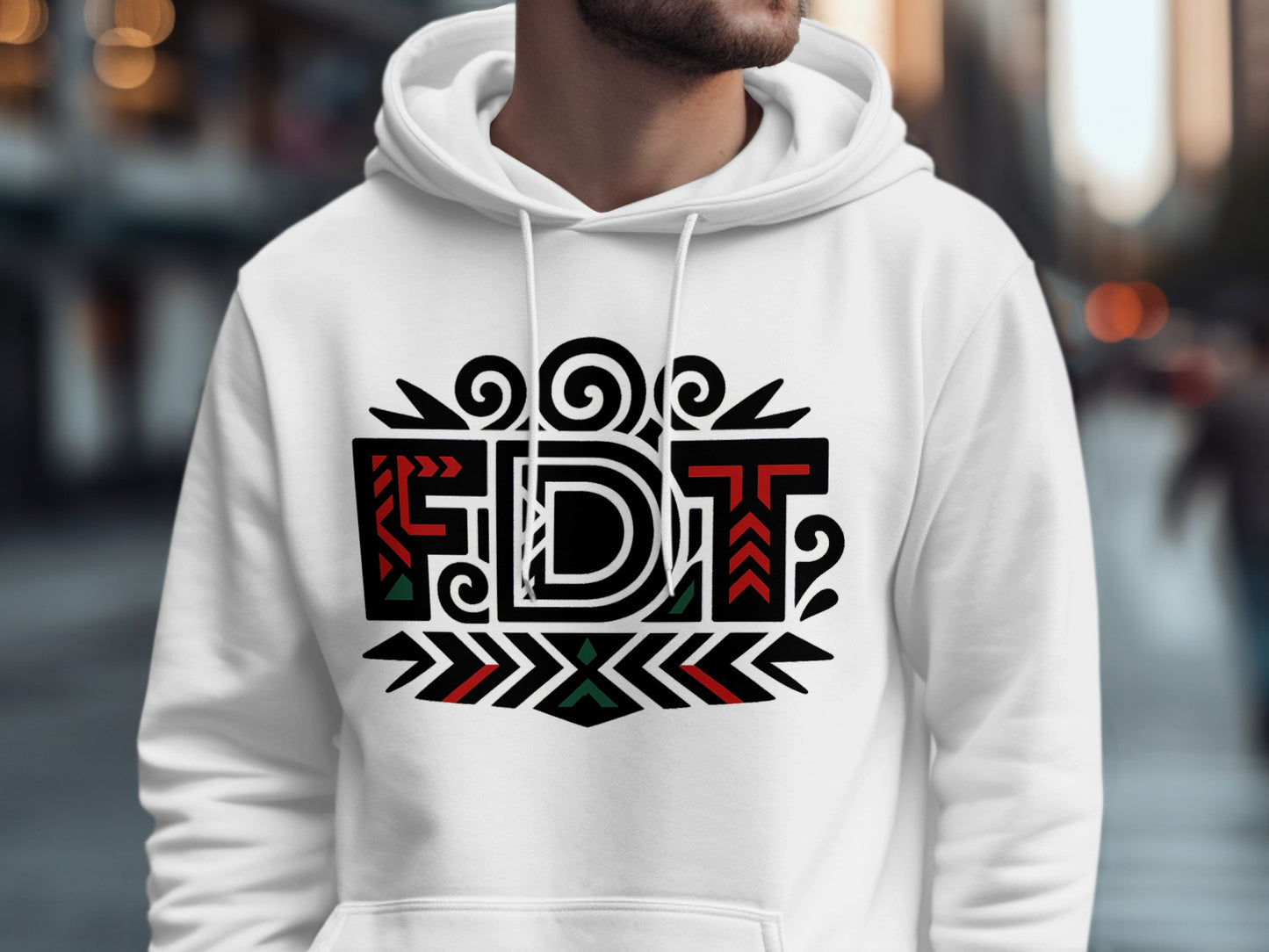 Vibrant HDT Design on White Hoodie product type
