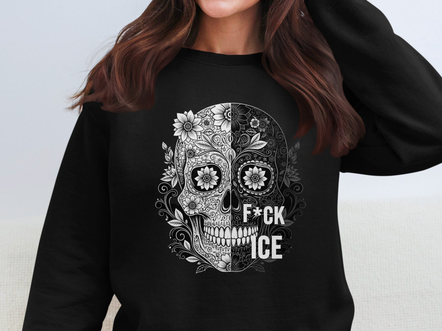 Unique Skull Design F*ck Ice Graphic Sweater product type