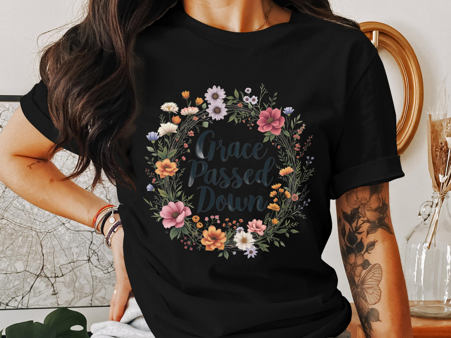 Grace Passed Down Floral Graphic T-Shirt product type