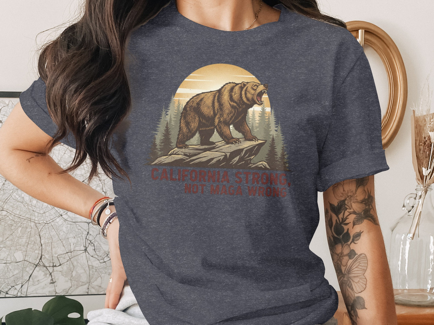 California Strong Not Maga Wrong Graphic T-shirt