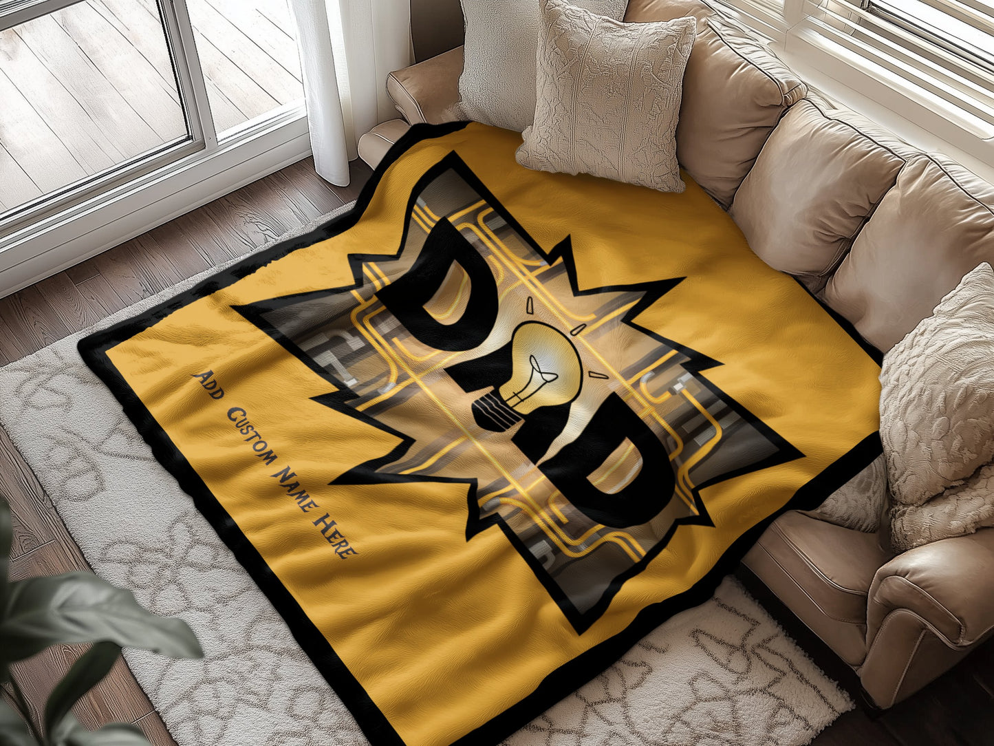 Add Custom Make Here Text D&D Blanket Product