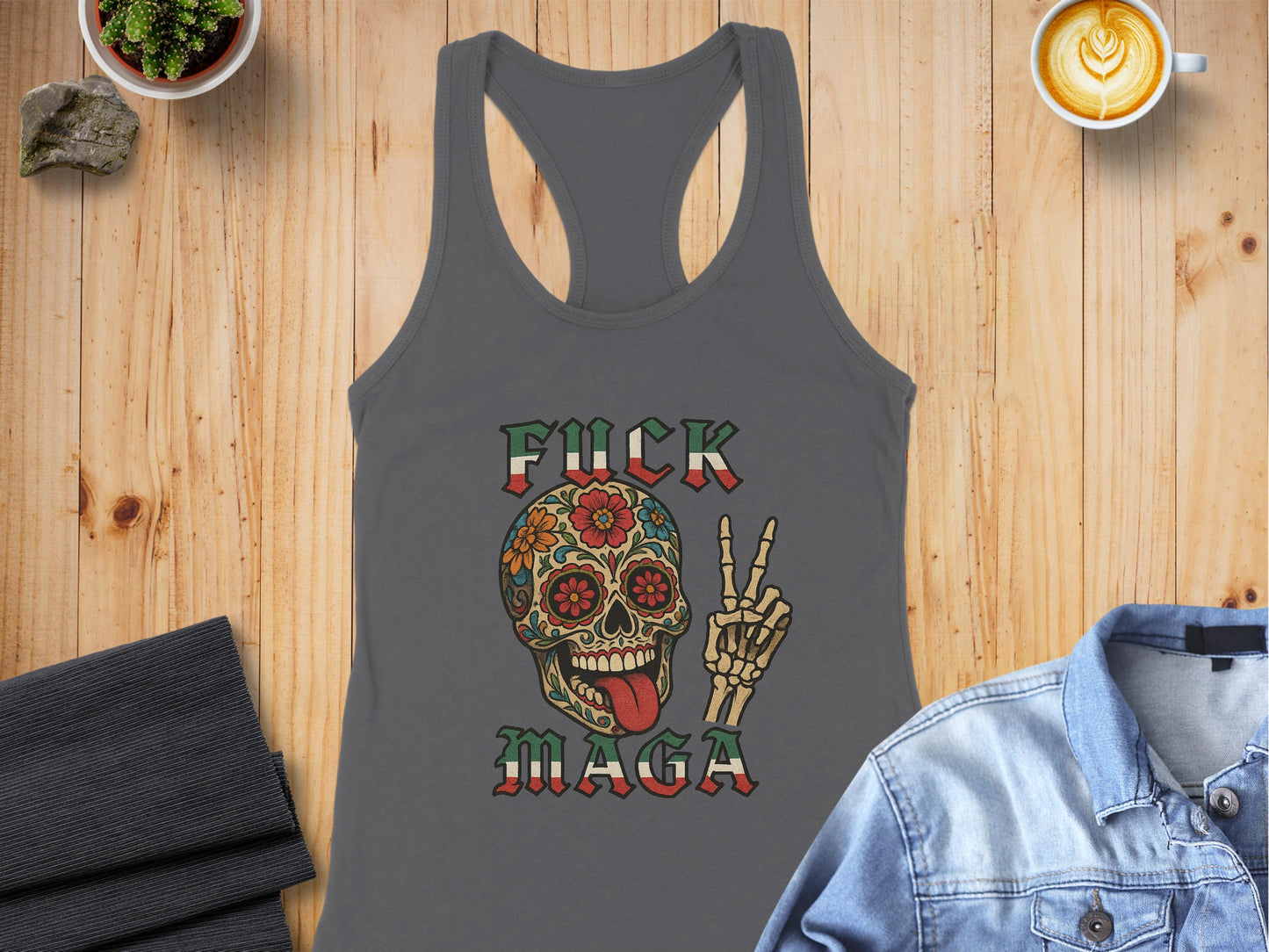 Bold Artistic Skull Graphic Tank Top Shirt product type