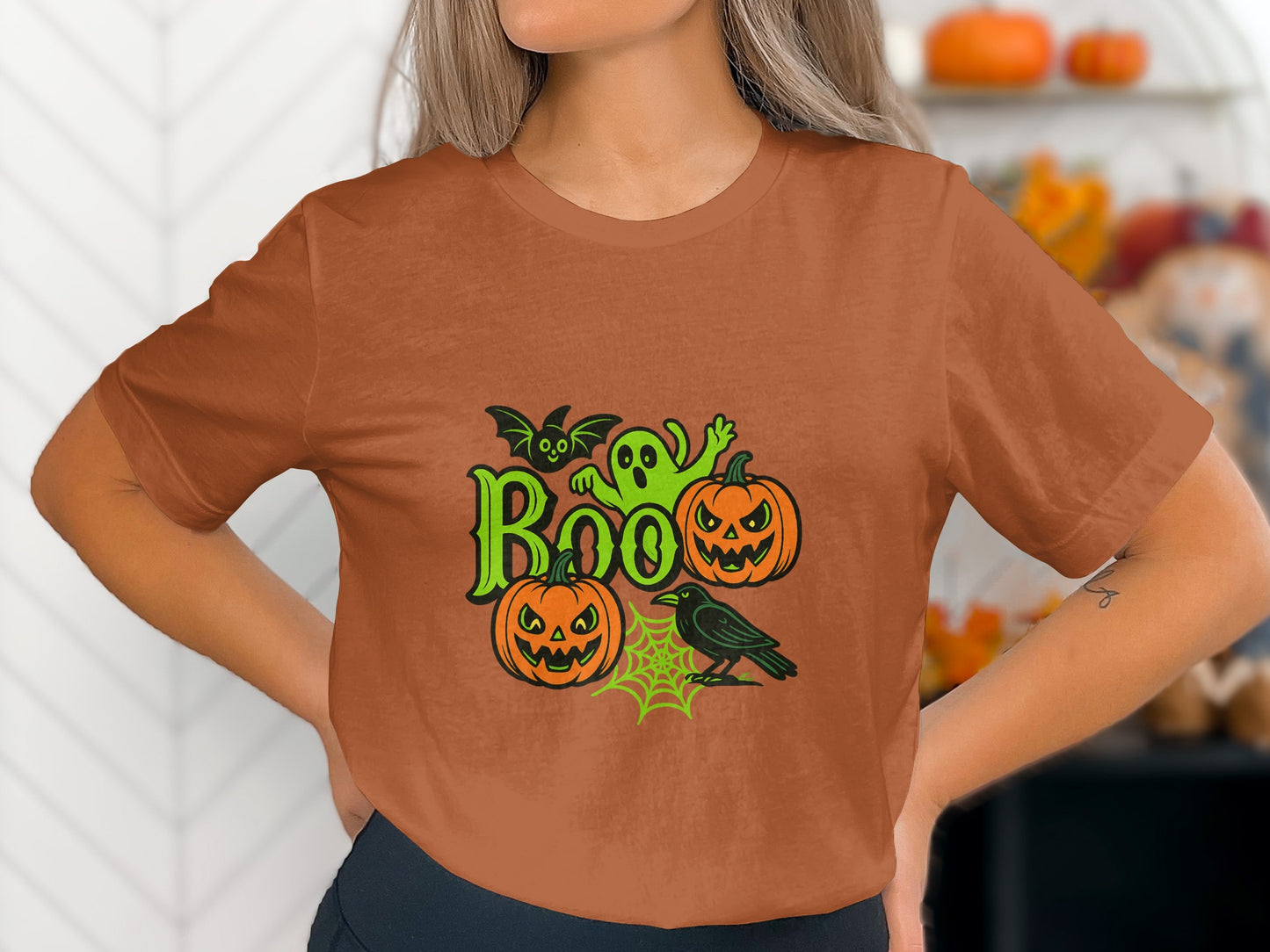 Halloween Boo Ghost Pumpkin Anti Trump Graphic T-Shirts