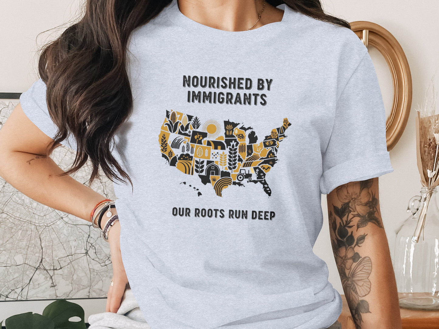 Nourished By Immigrants Roots Run Deep T-Shirt product type