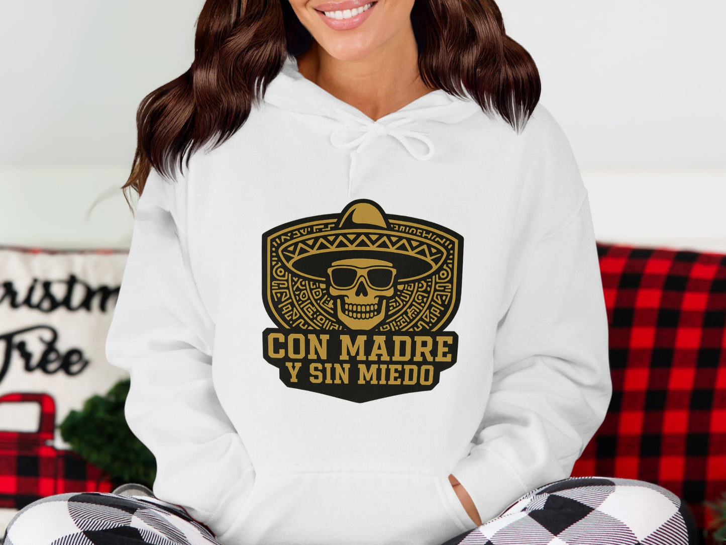 Con Madre y Sin Miedo Unique Skull Hoodie Product