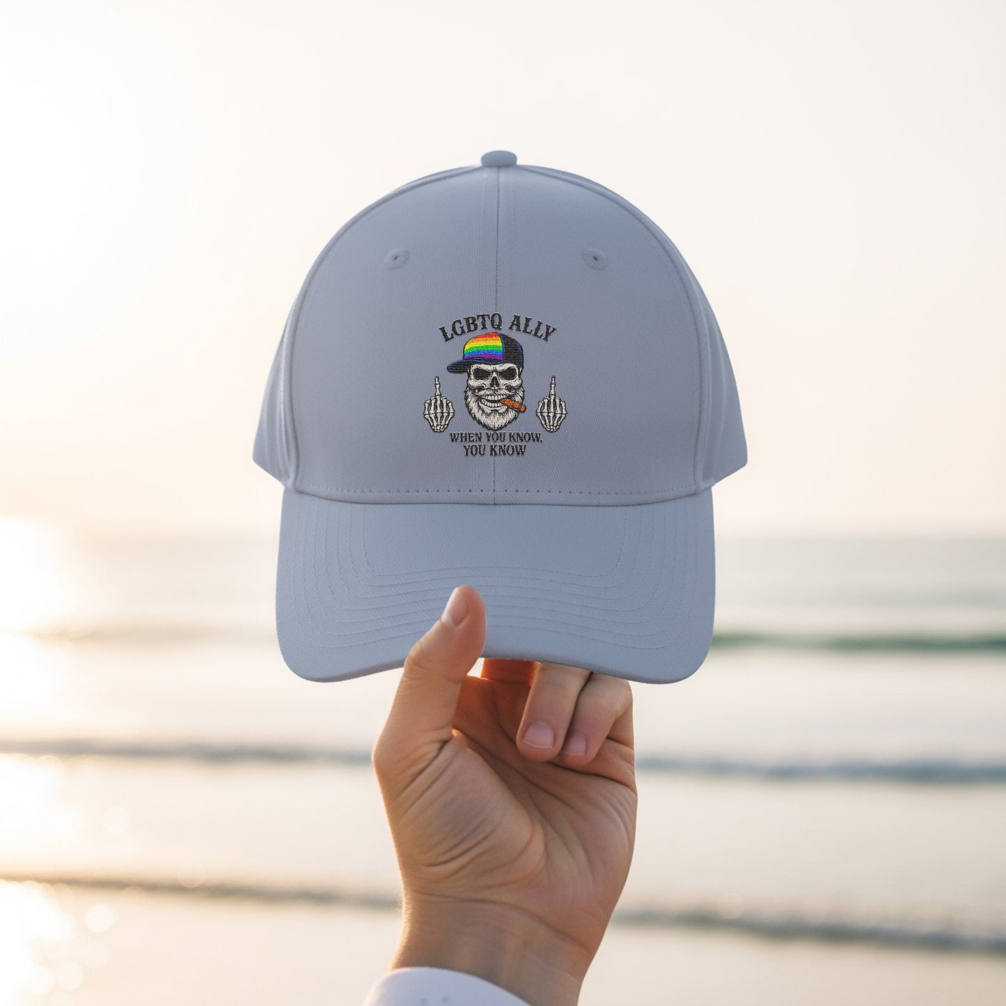 LGBTQ Ally Funny Skull Adjustable Fashion Hat product