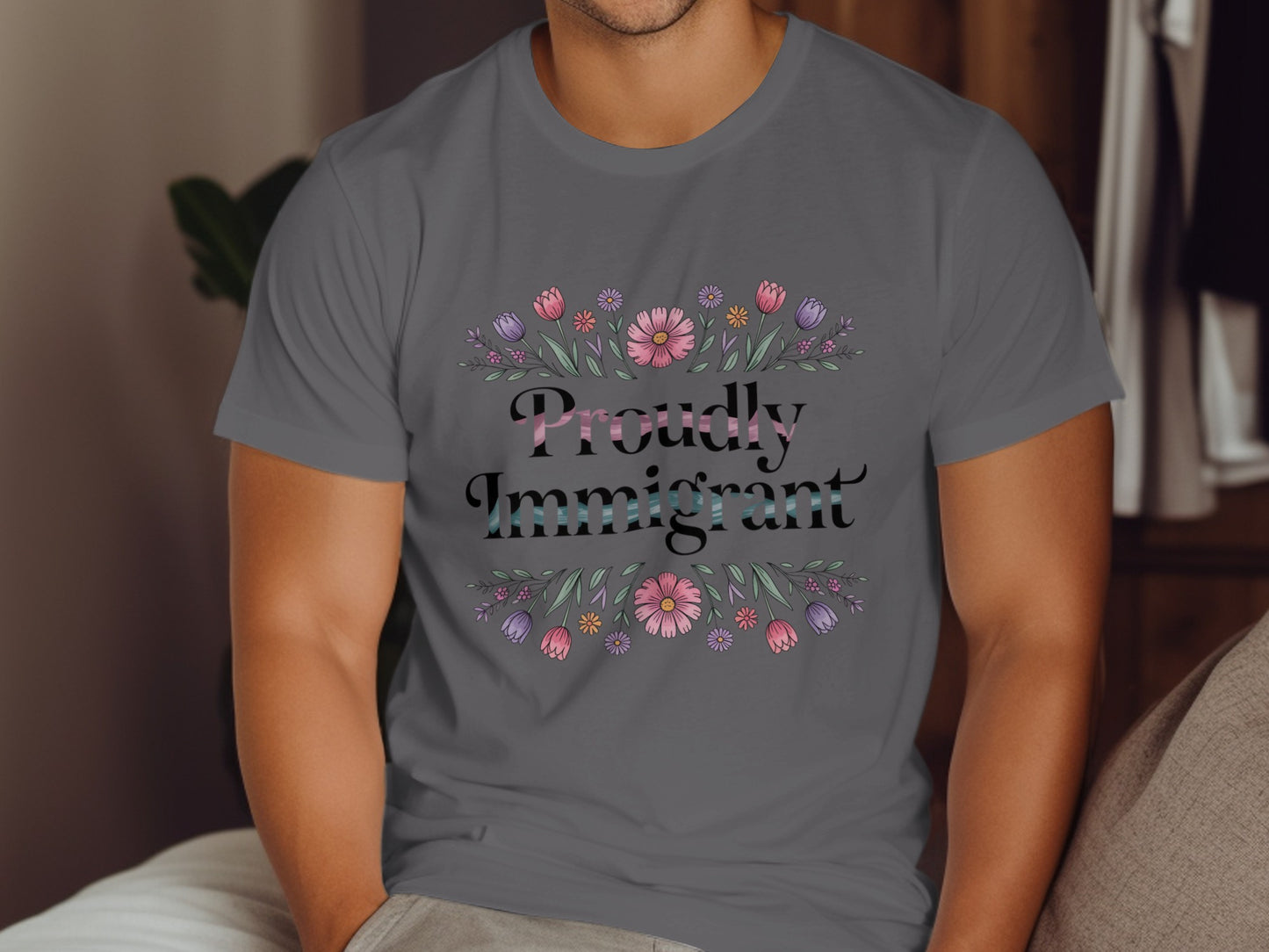 Proudly Immigrant Floral Graphic T-Shirt product type