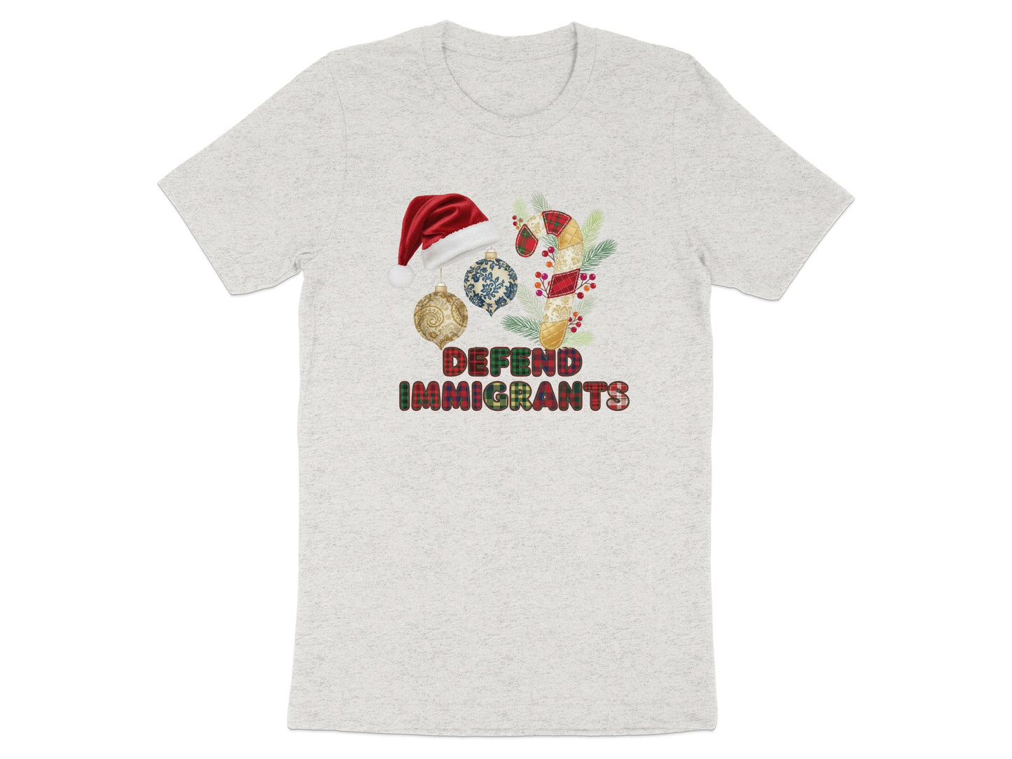 Defend Immigrants Holiday Santa Hat Print T-shirt