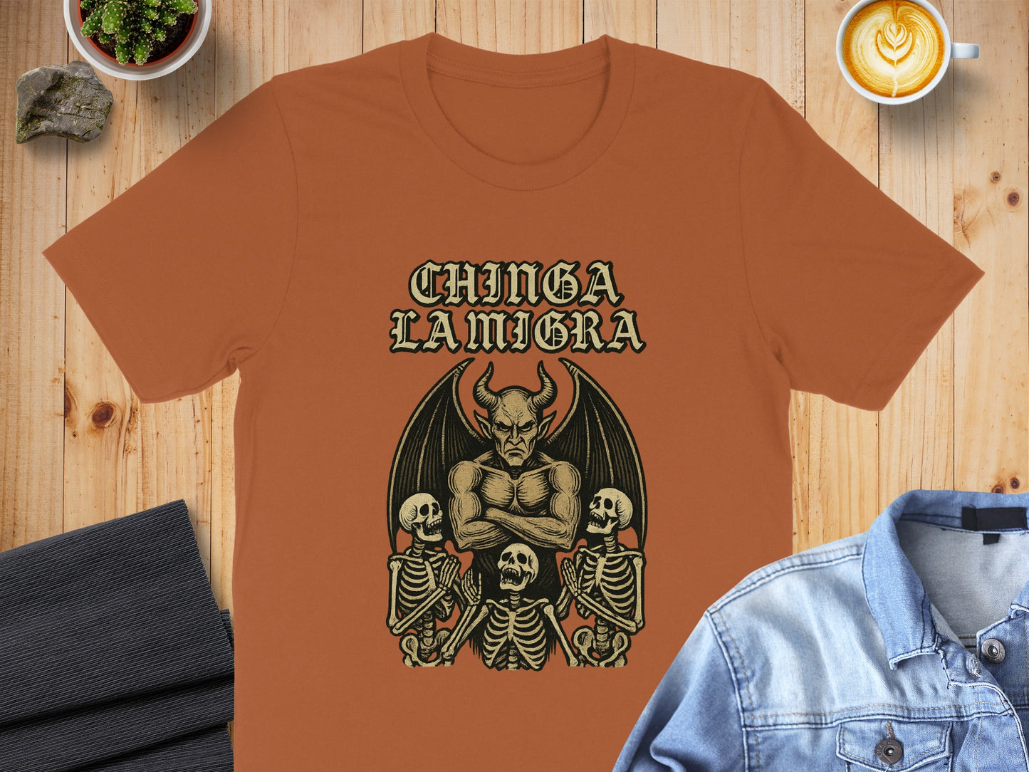 Chinga La Migra Graphic Demon and Skeletons product