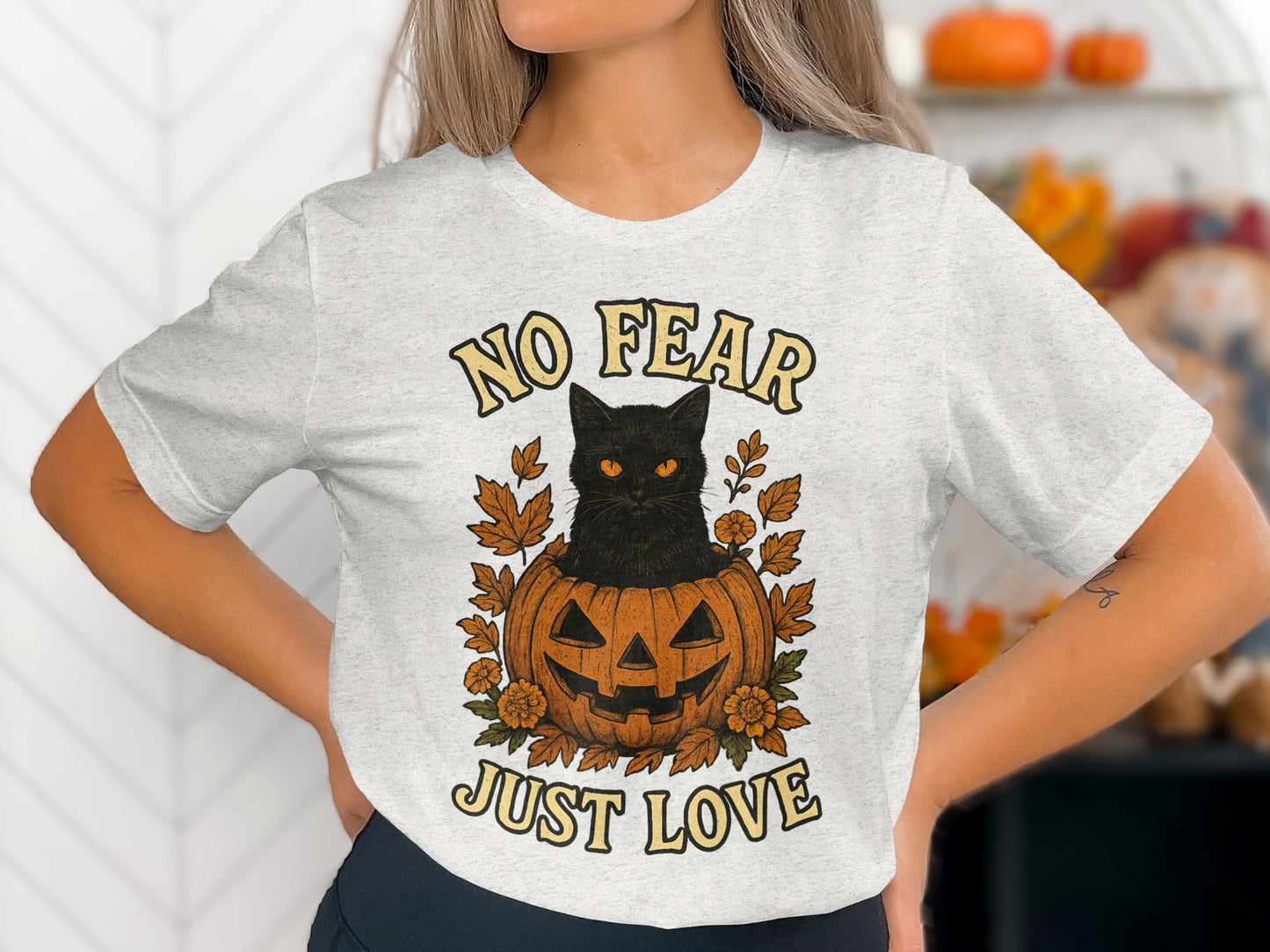 No Fear Just Love Black Cat Halloween Product Type
