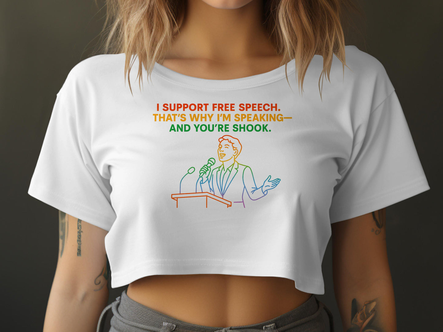 I Support Free Speech Funny Graphic Tee Shirt product