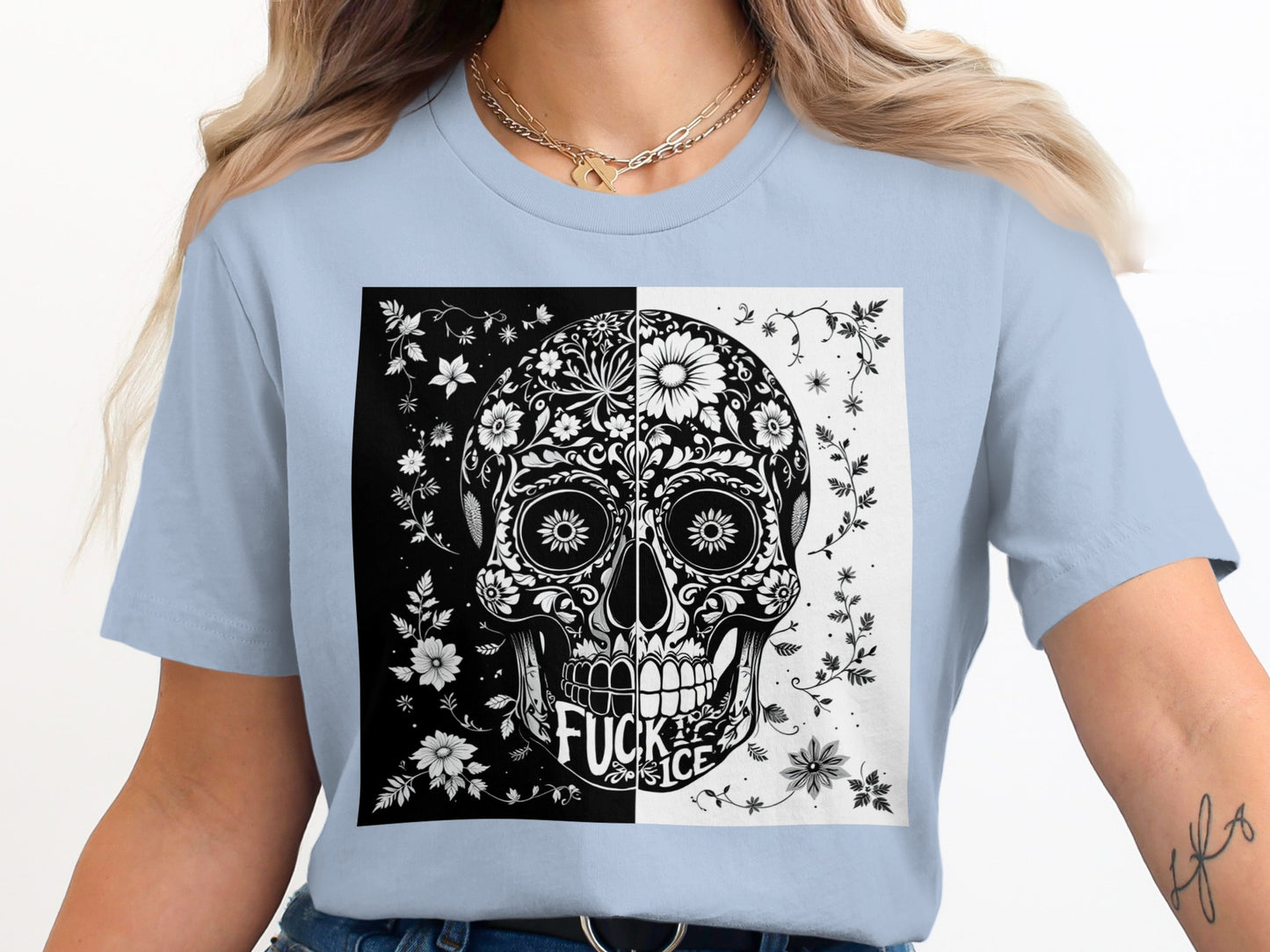 Sugar Skull Graphic Statement T-Shirt product