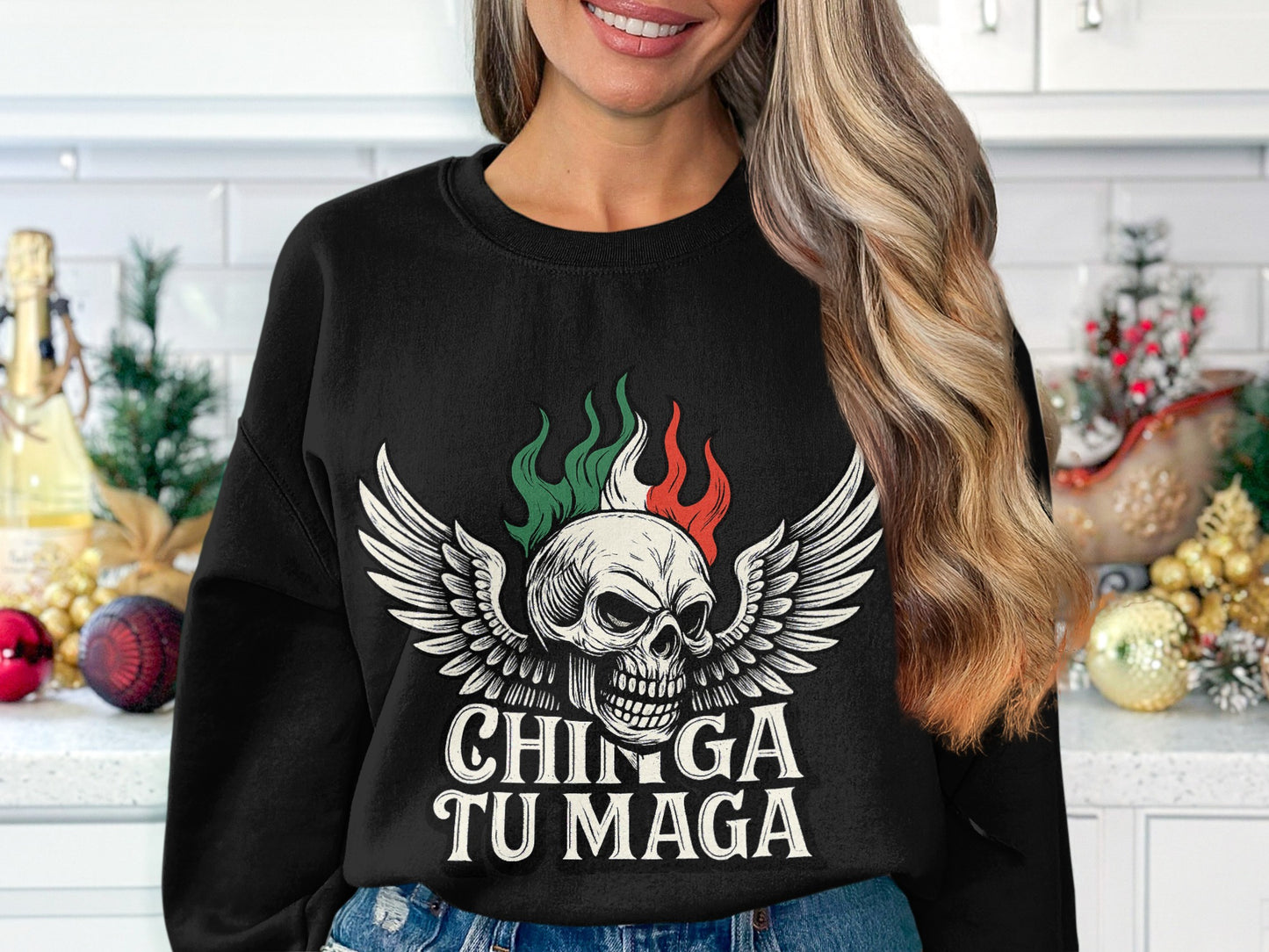 Statement Skull and Wing Design Sweatshirt product