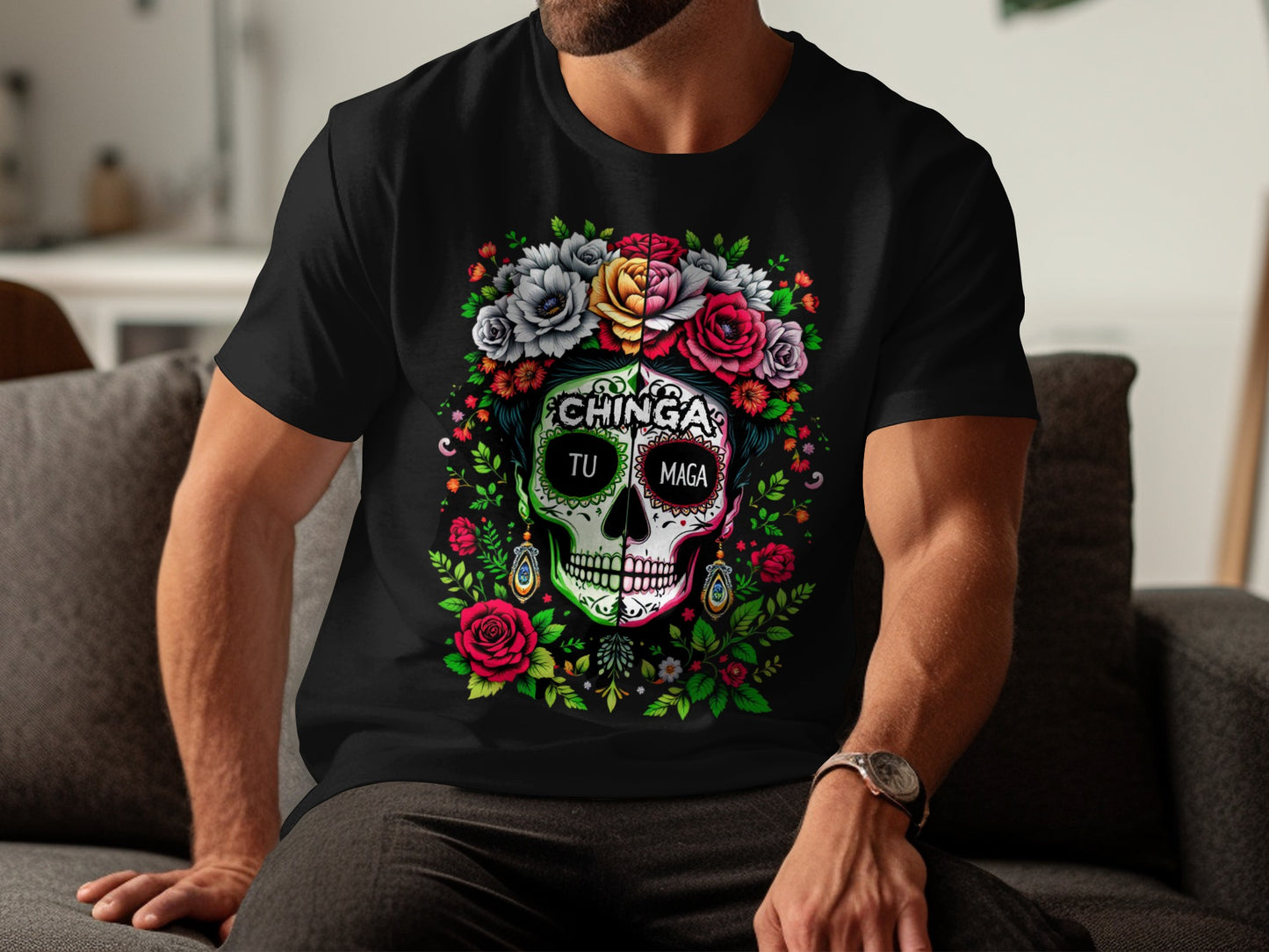 Vibrant Day of the Dead Sugar Skull T-shirt product type