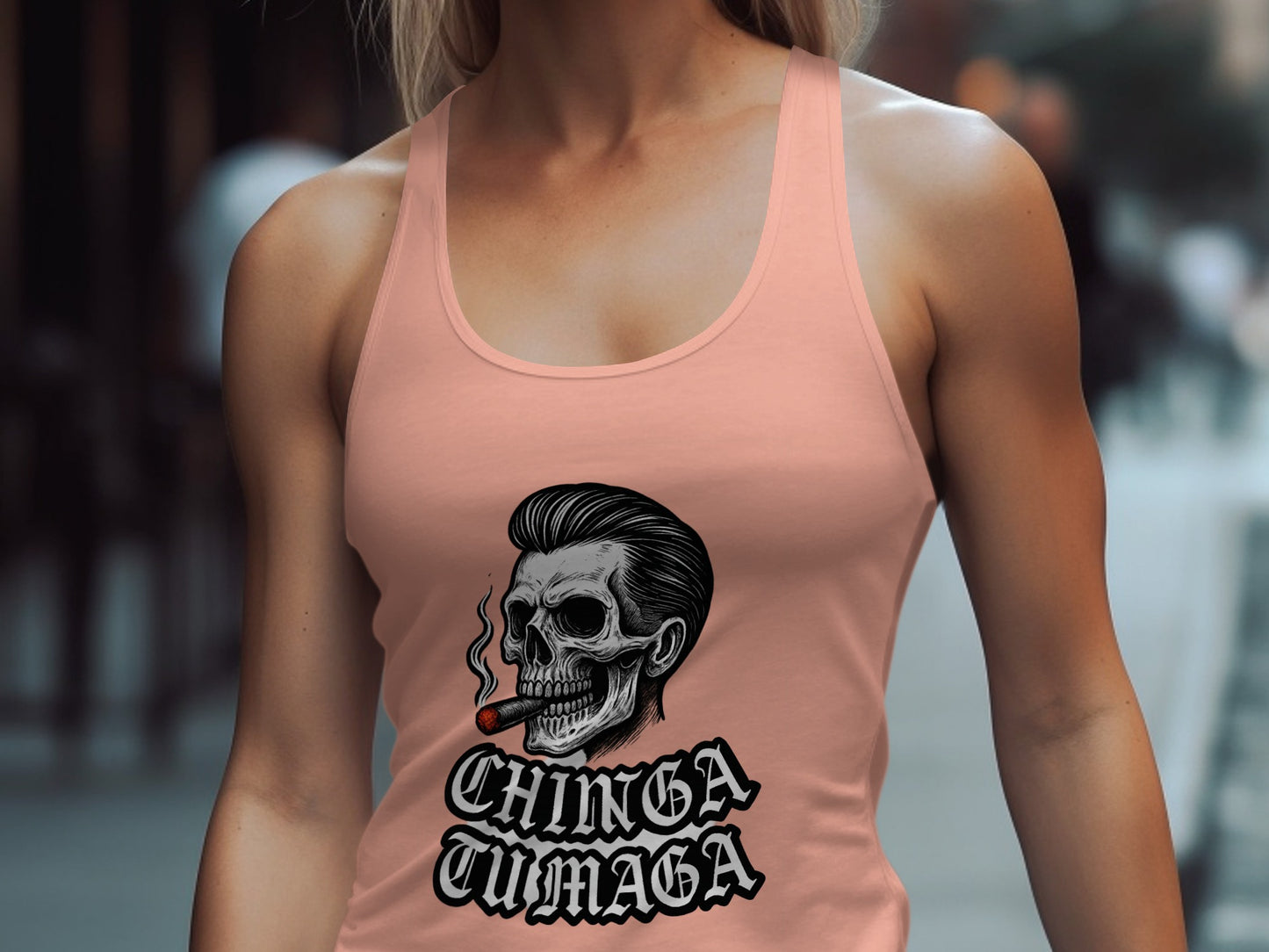 Chinga Tu Maga Skull Design Tank Top Product