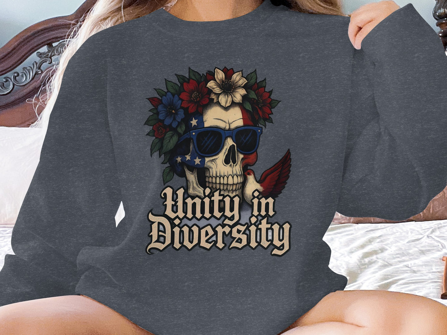 Unity in Diversity Skull Graphic Pullover product
