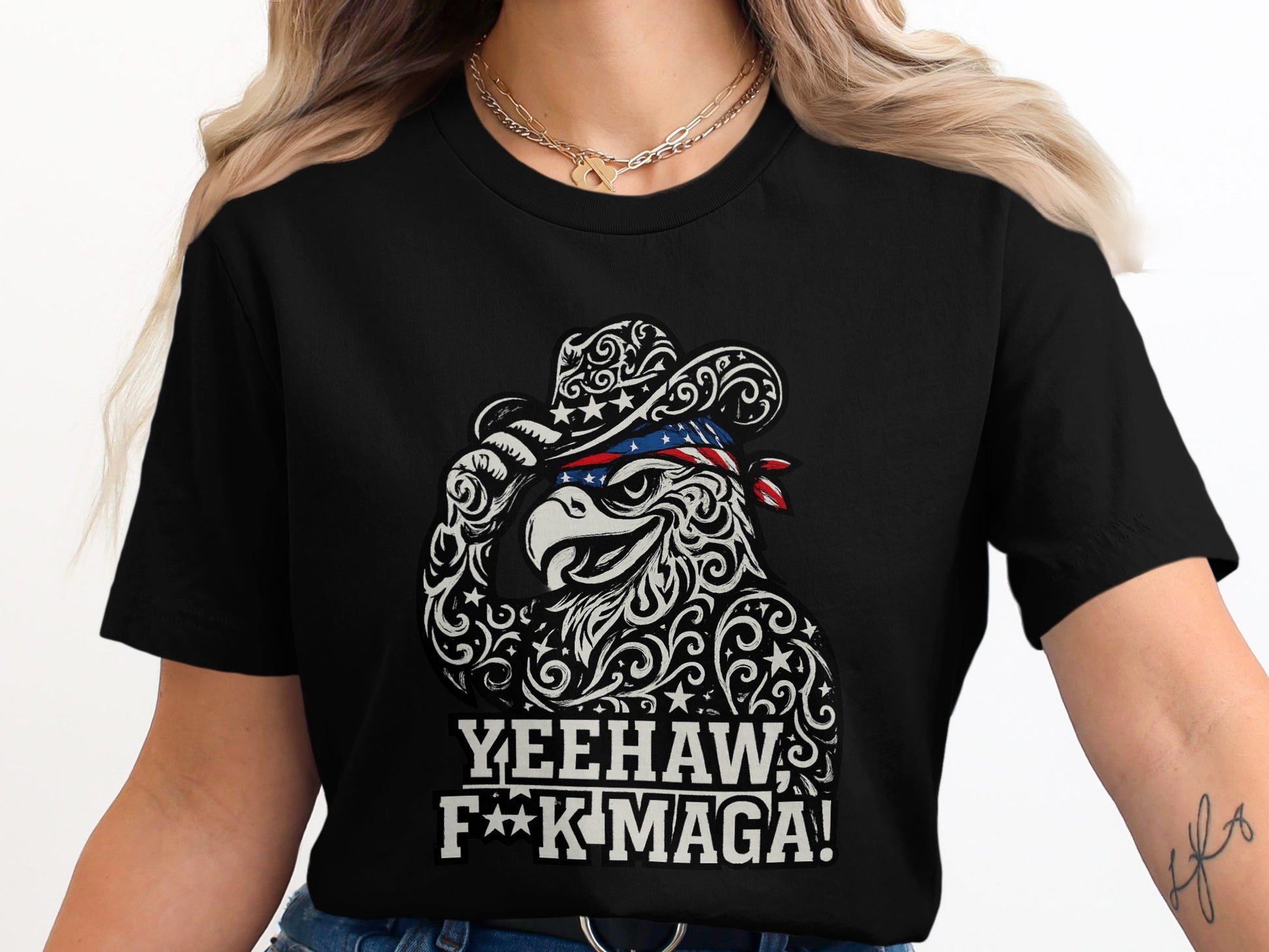 Yeehaw FKMAGA Eagle Cowgirl Graphic Tee product