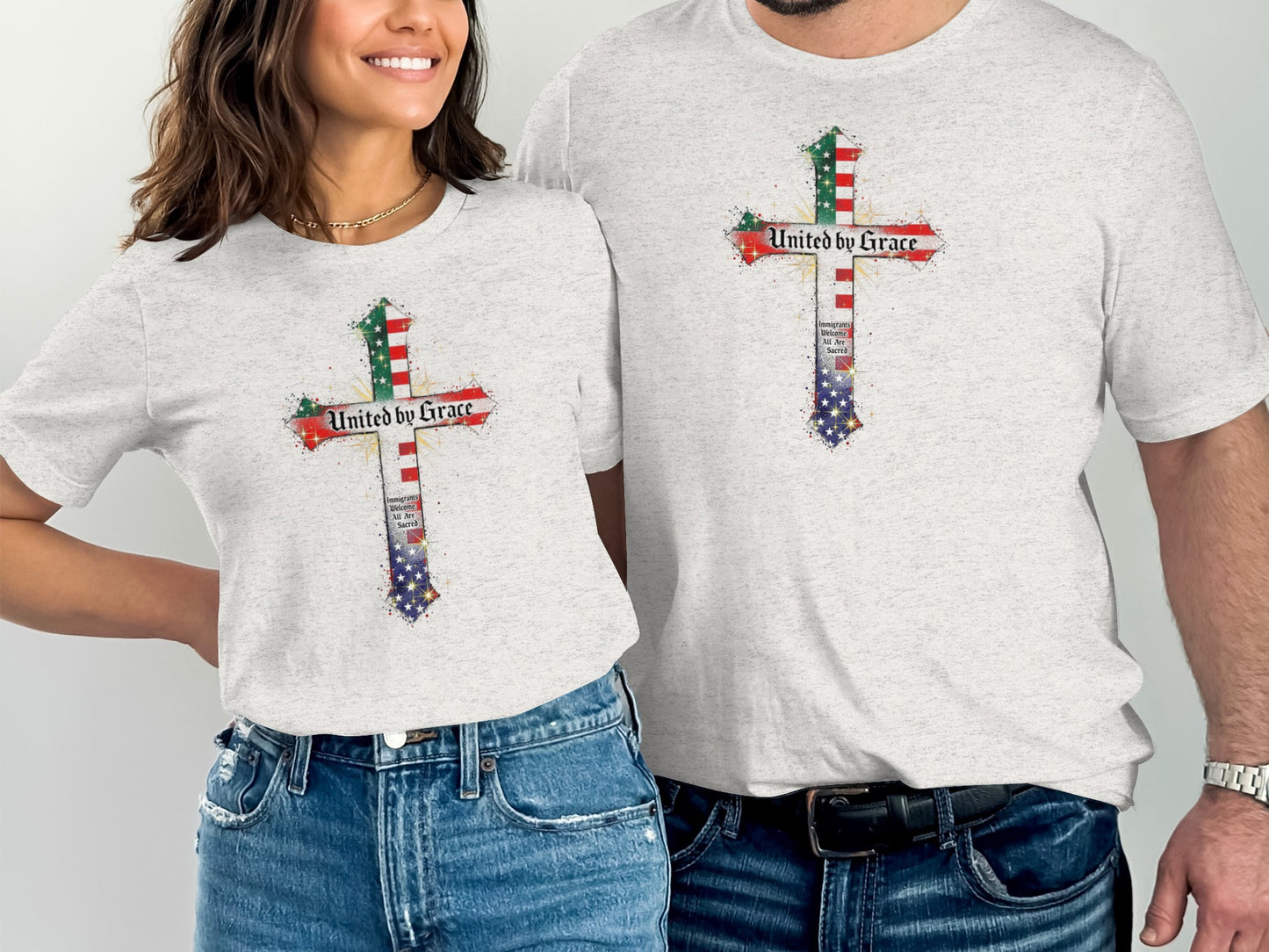 United by Grace Cross American Flag T-shirt product