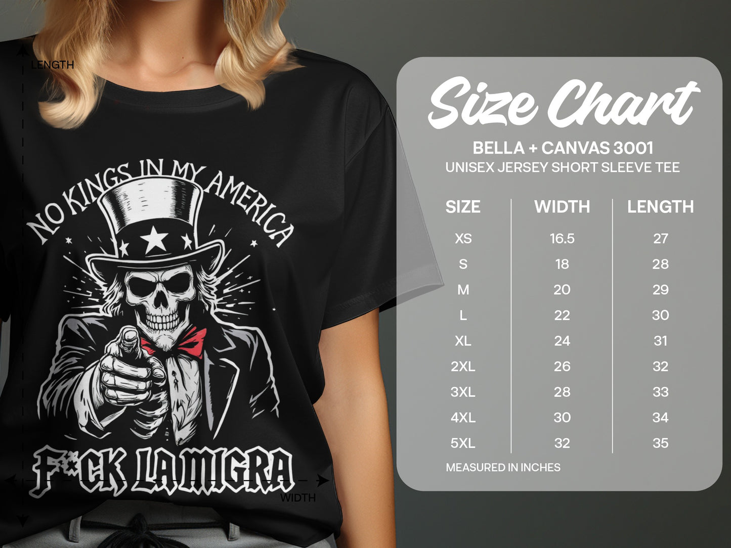 Skull Uncle Sam No Kings in My America Tee product