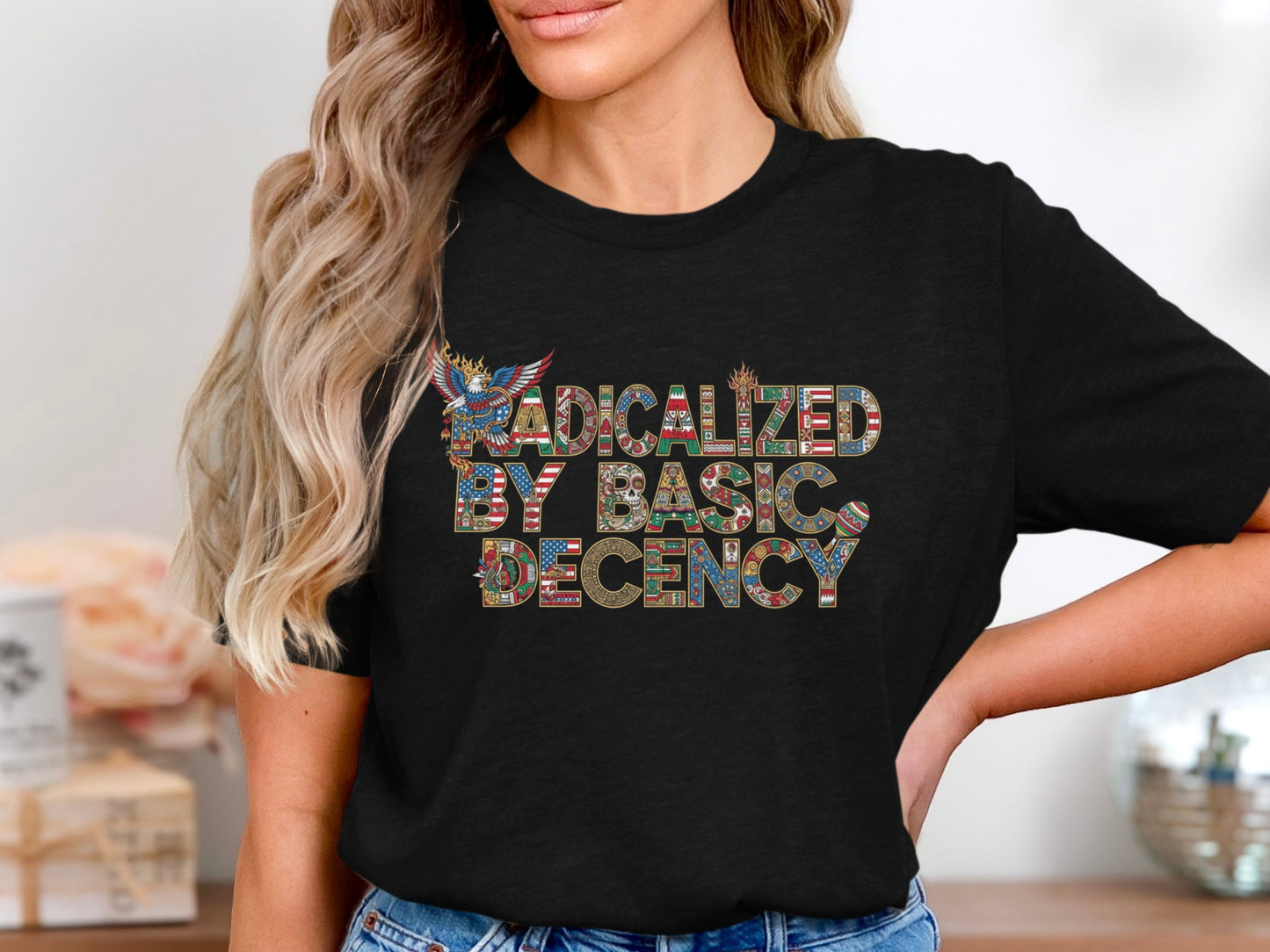 Radicalized By Basic Decency Statement Shirt product