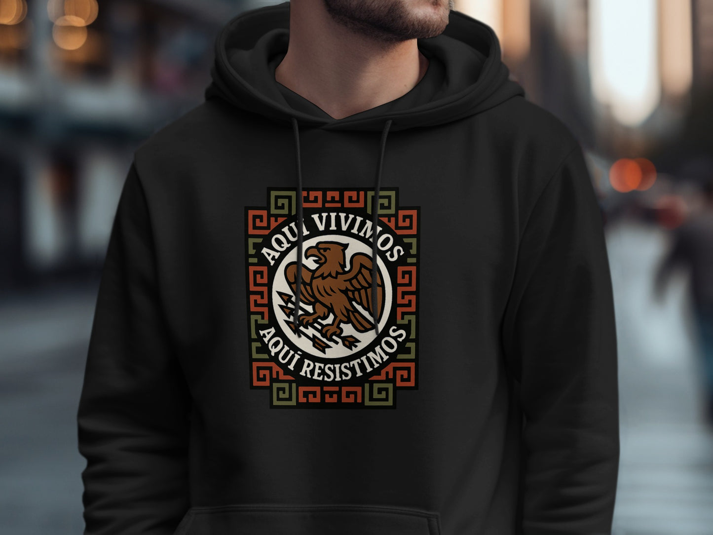 Aqui Vivimos Aqui Resistimos Black Hoodie product