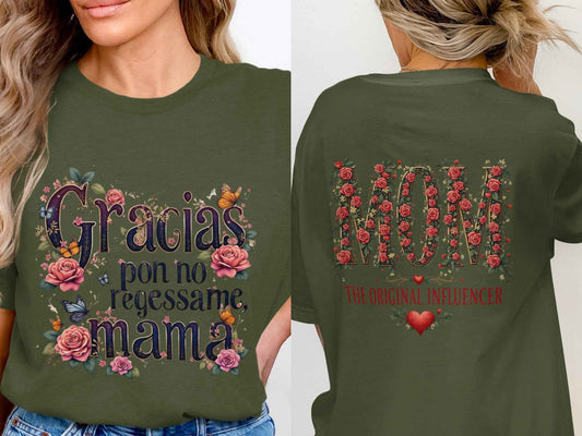 Mom Shirts: Gracias Floral Design Tee for Mothers