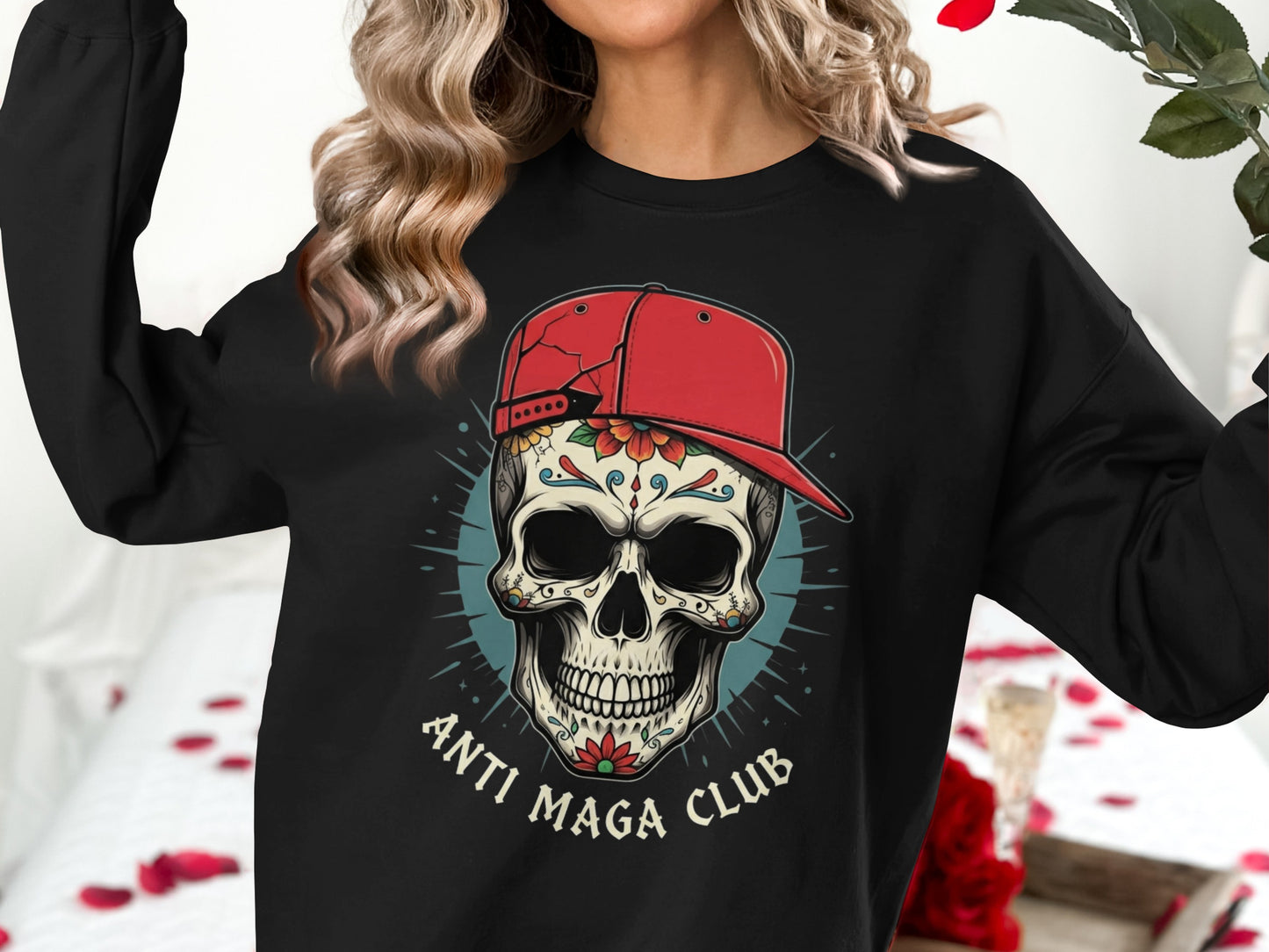 Anti Maga Club Skull Graphic Long Sleeve product