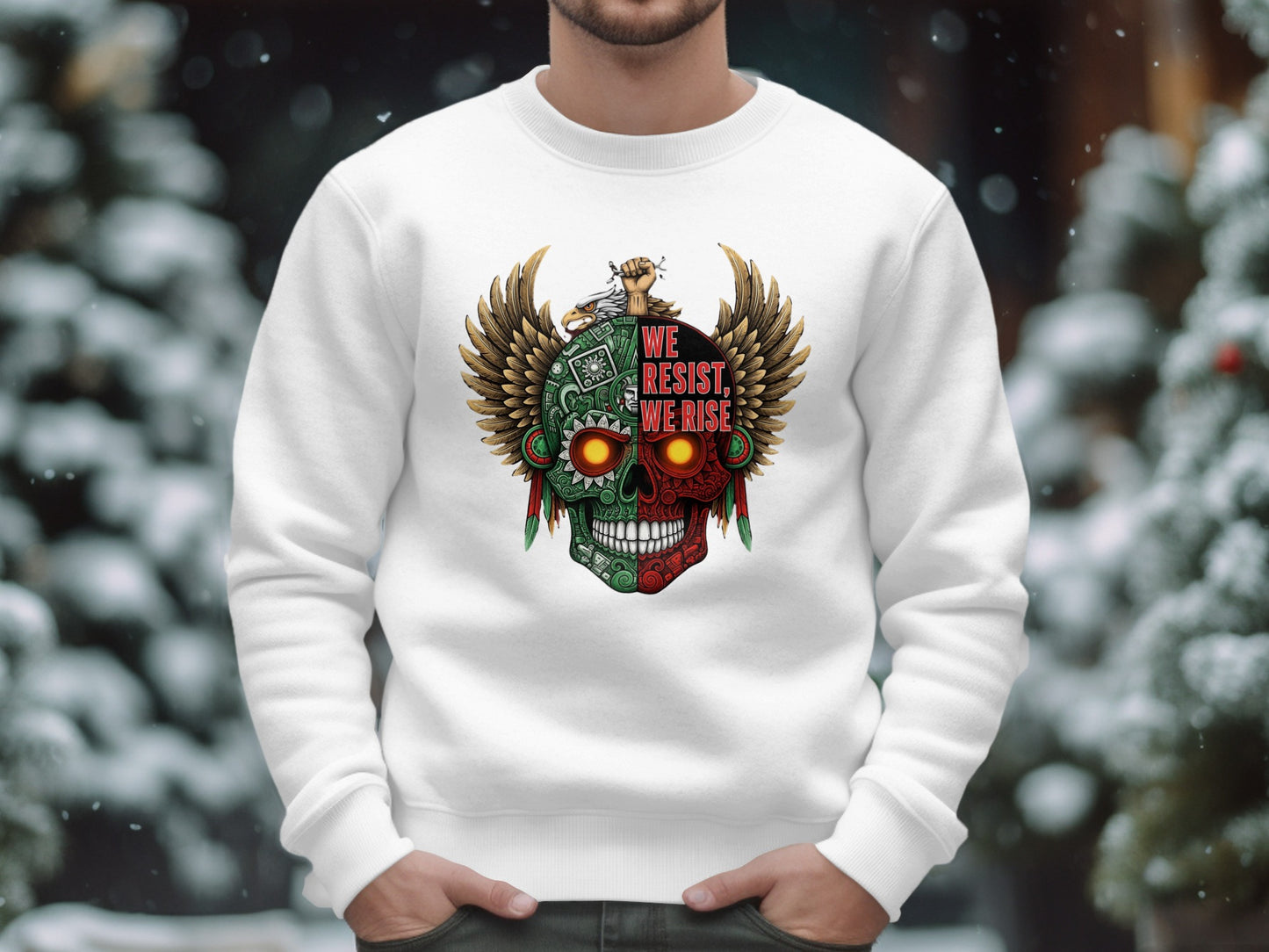 We Resist We Rise Winged Skull Graphic Sweatshirt product