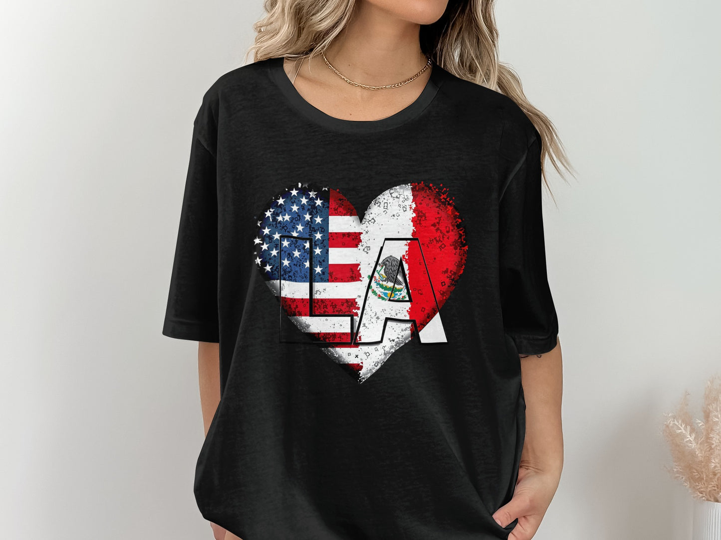 LA Heart Flag Printed Casual Women's T-shirt product