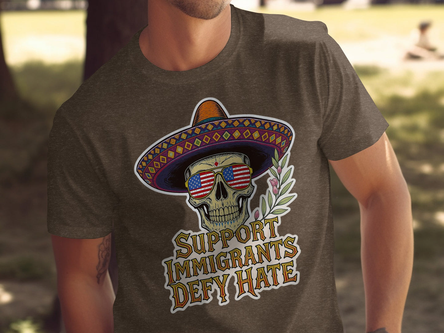 Support Immigrants Defy Hate Graphic Tee product