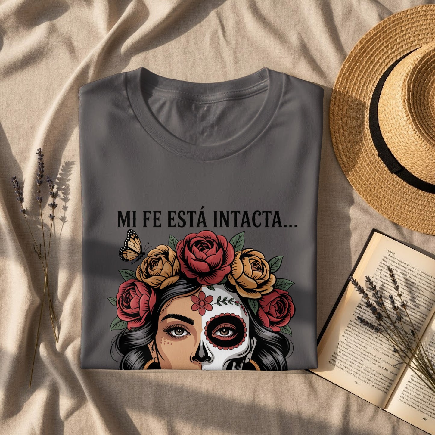 Mi Fe Está Intacta Floral Sugar Skull Print product type