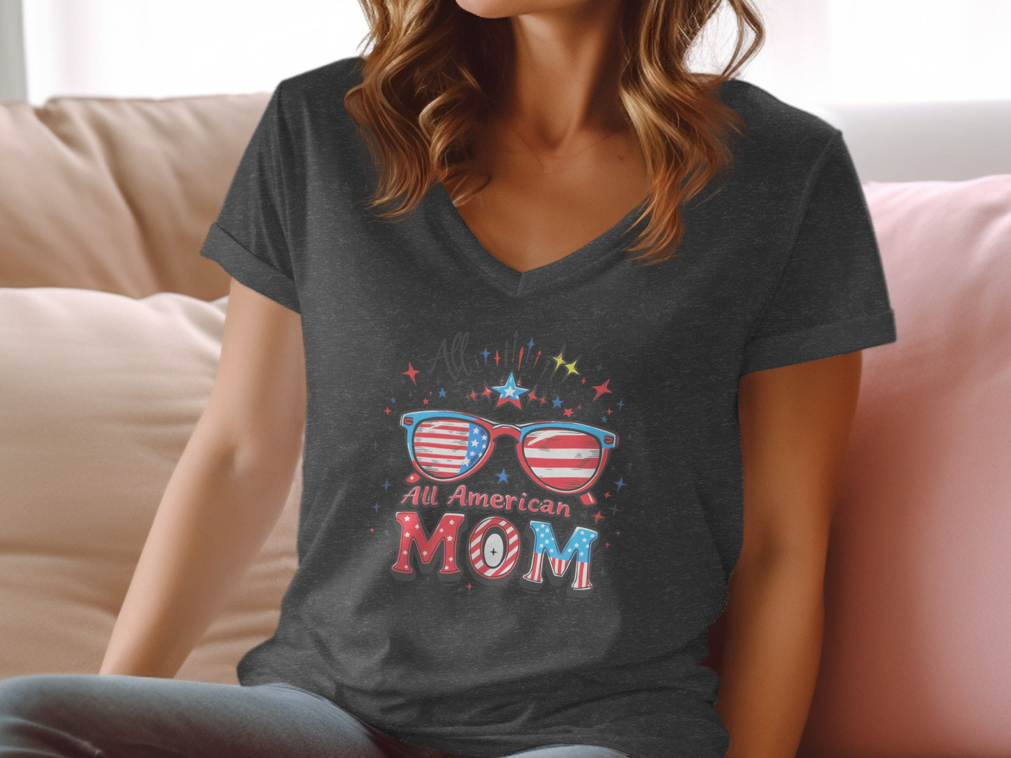 All American Mom Graphic Tee Novelty Shirt product