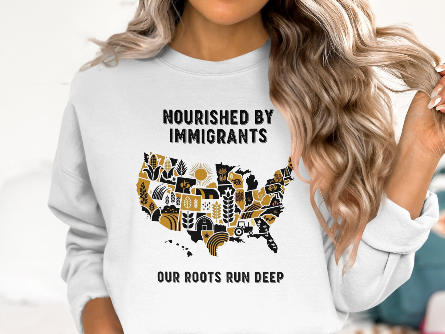 Nourished by Immigrants Our Roots Run Deep sweatshirt product type
