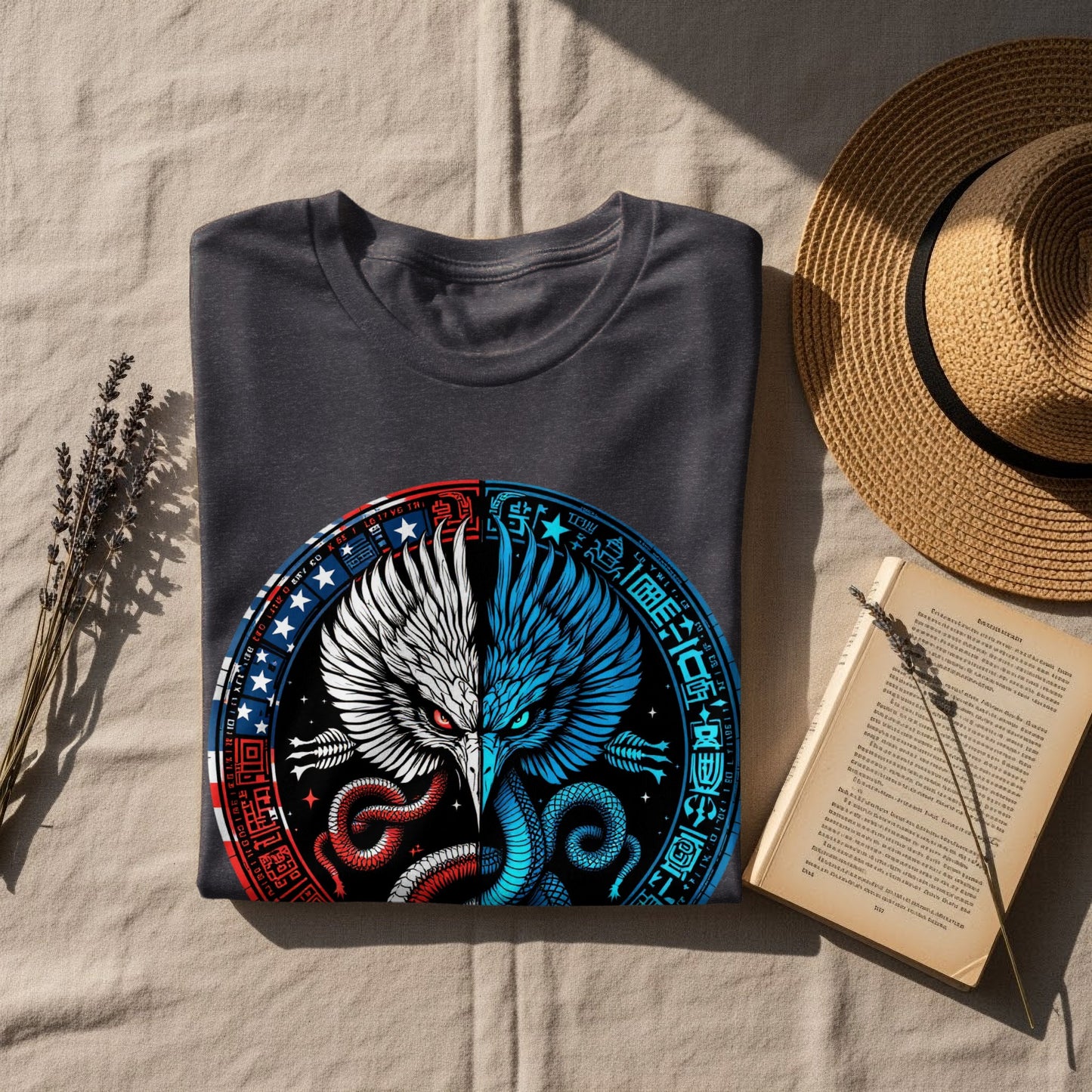 Yin Yang Eagle and Serpent Graphic Tee product