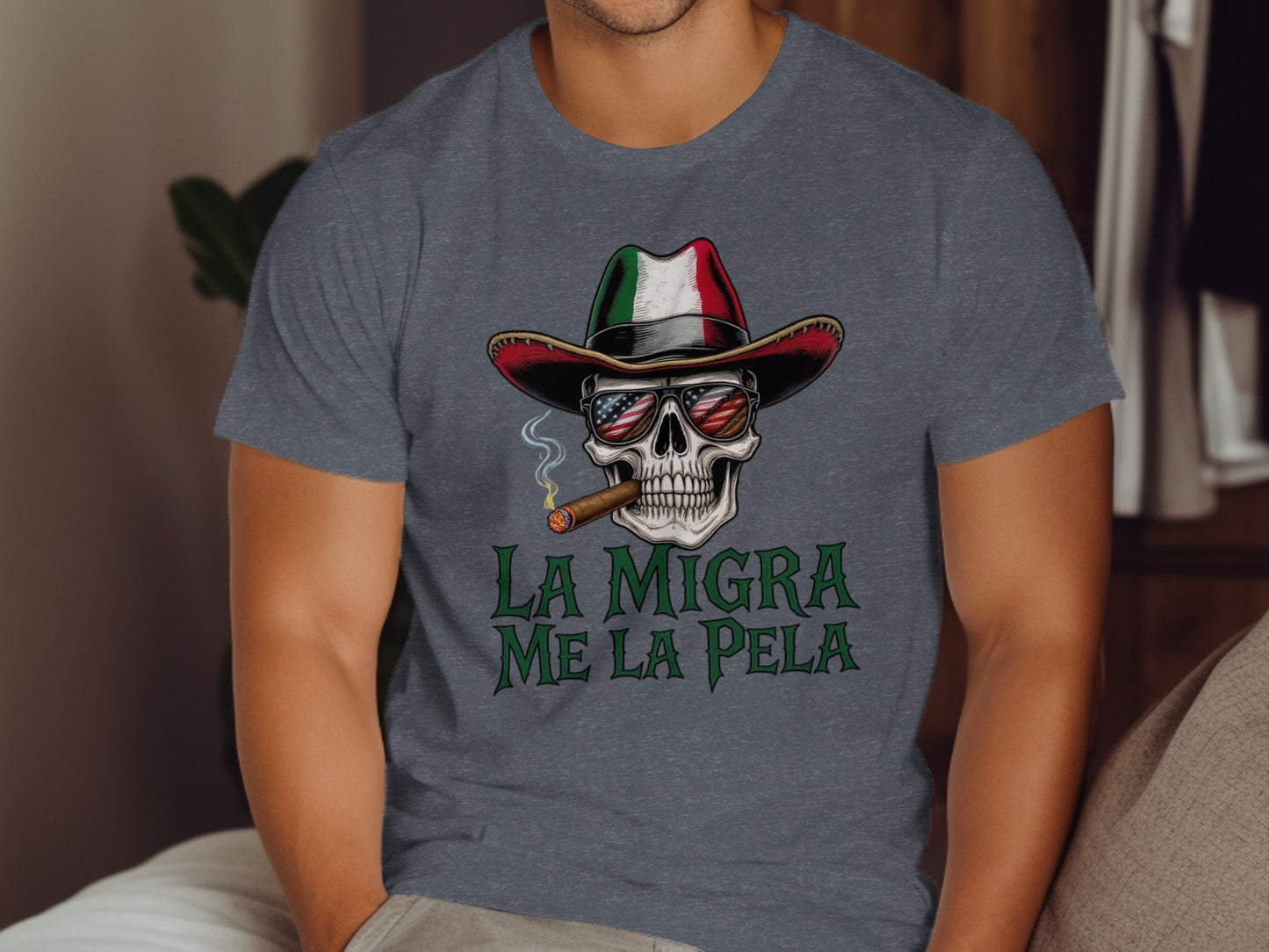 Patriotic Sugar Skull Cowboy Hat Graphic T-shirt product