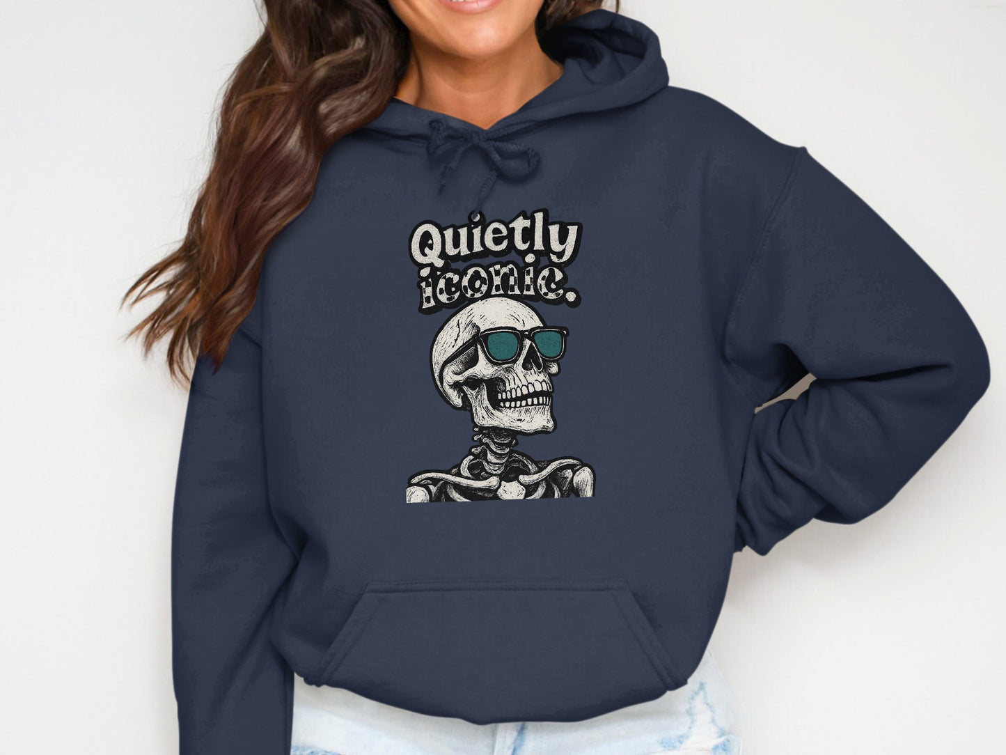 Quietly Iconic Skeleton Hoodie Unique Trendy Apparel Product
