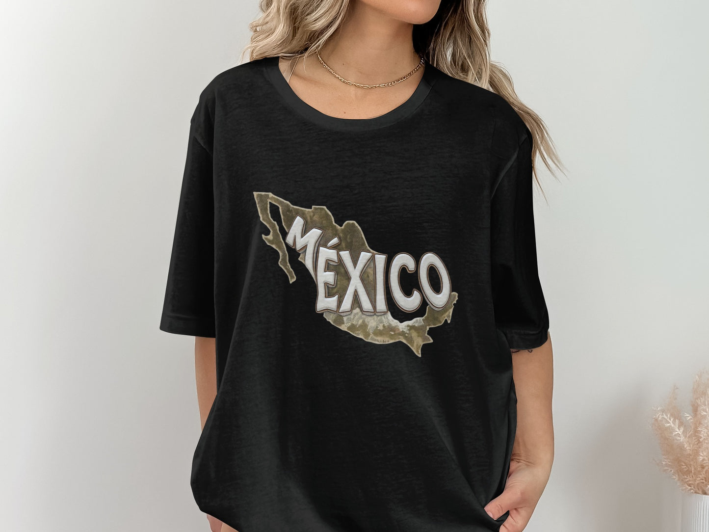 México Map Graphic Tee Stylish Black T-Shirt product