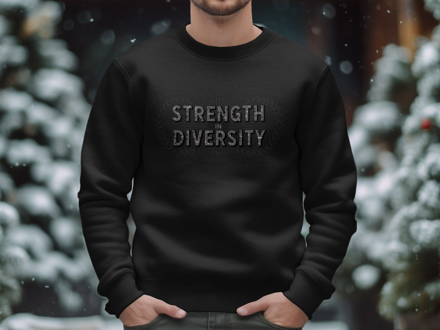 Strength In Diversity Black Crewneck Sweatshirt product type