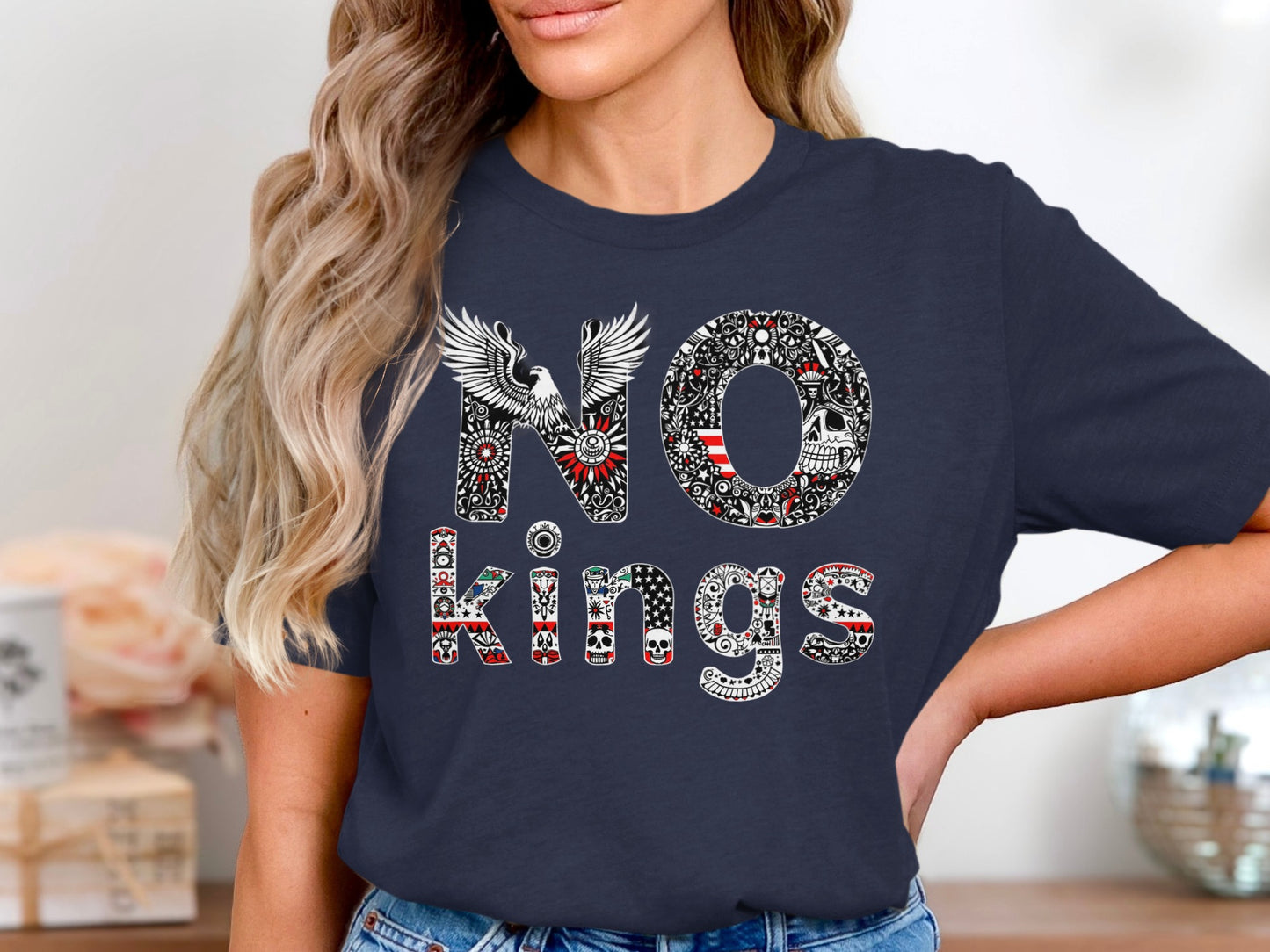 No Kings Graphic Tee Casual Shirt Unique Product Type