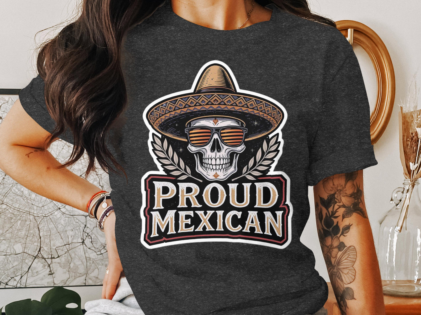 Proud Mexican Skull Graphic Tee Shirt Product