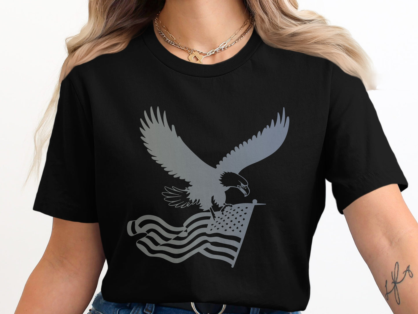 Patriotic Eagle with American Flag Design Shirt product