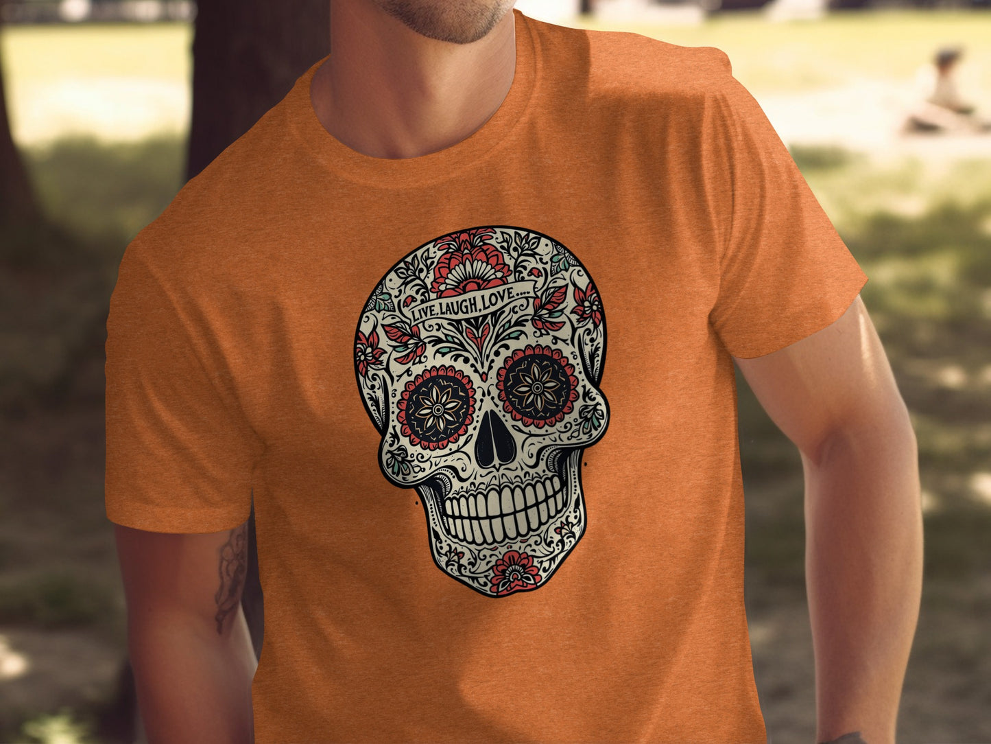 Live Laugh Love Skull Design T-shirt product