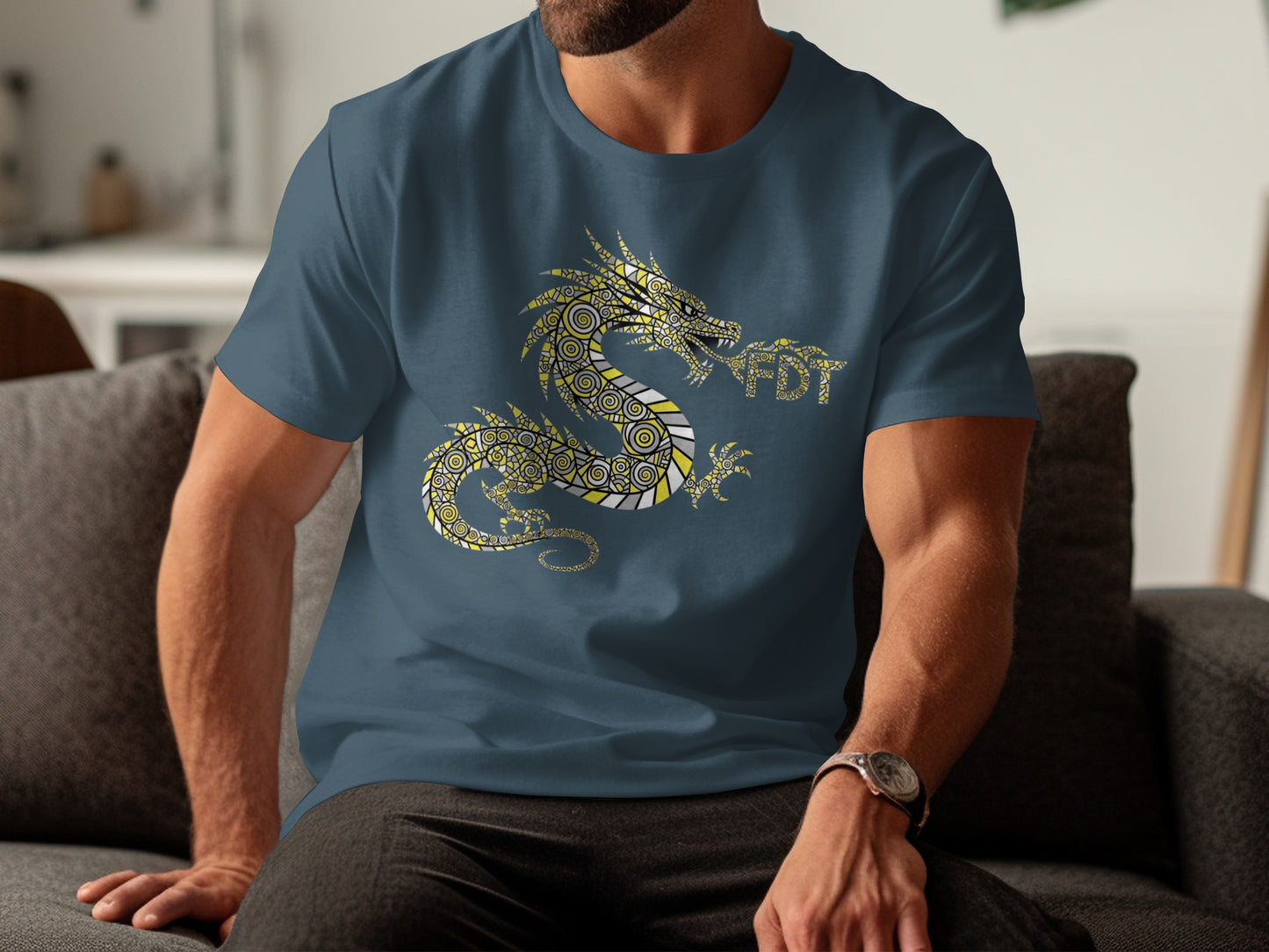 Intricate Dragon Design FDT Graphic Print T-Shirt product