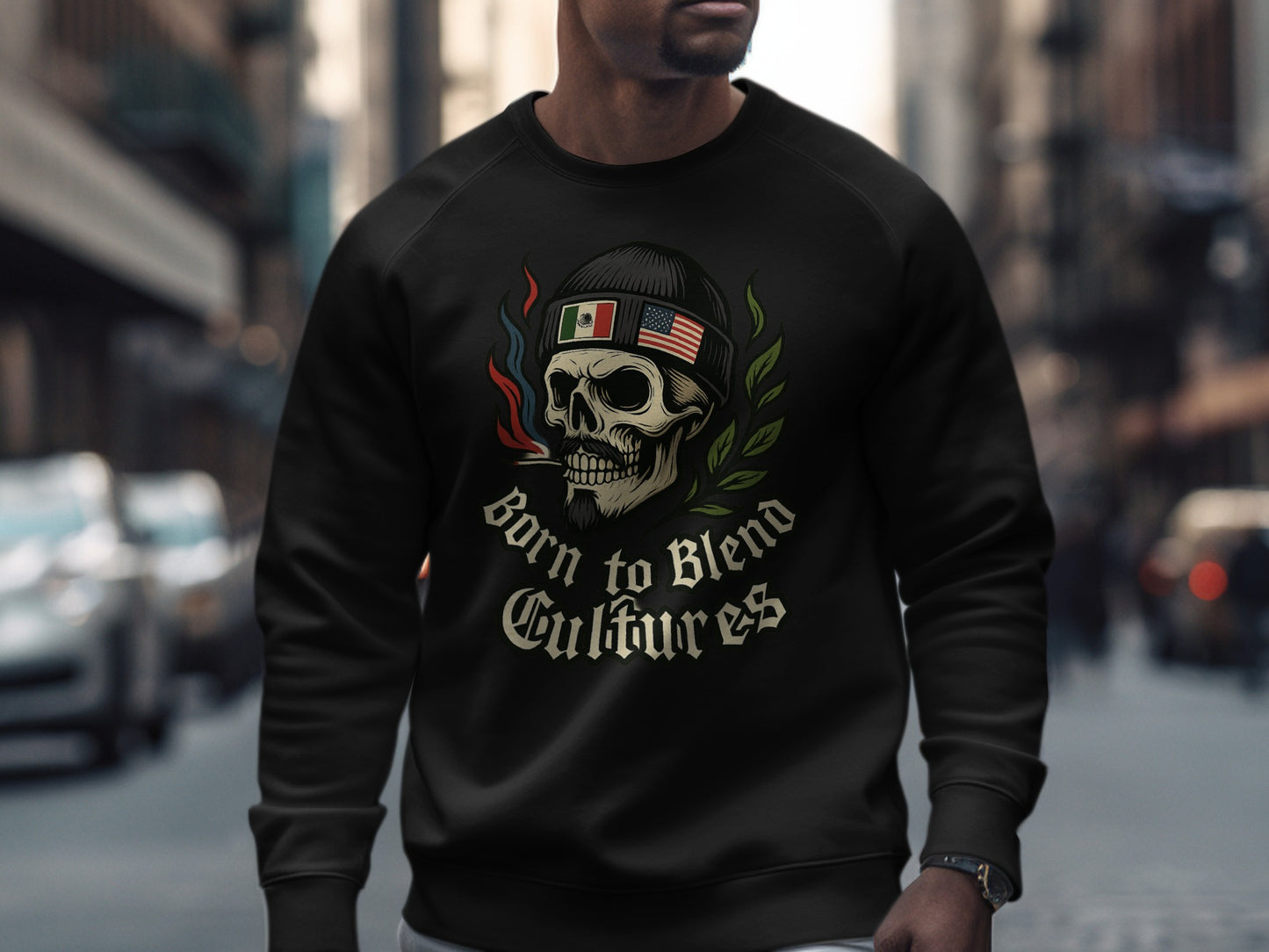 Born to Blend Cultures Skull Sweatshirt Product