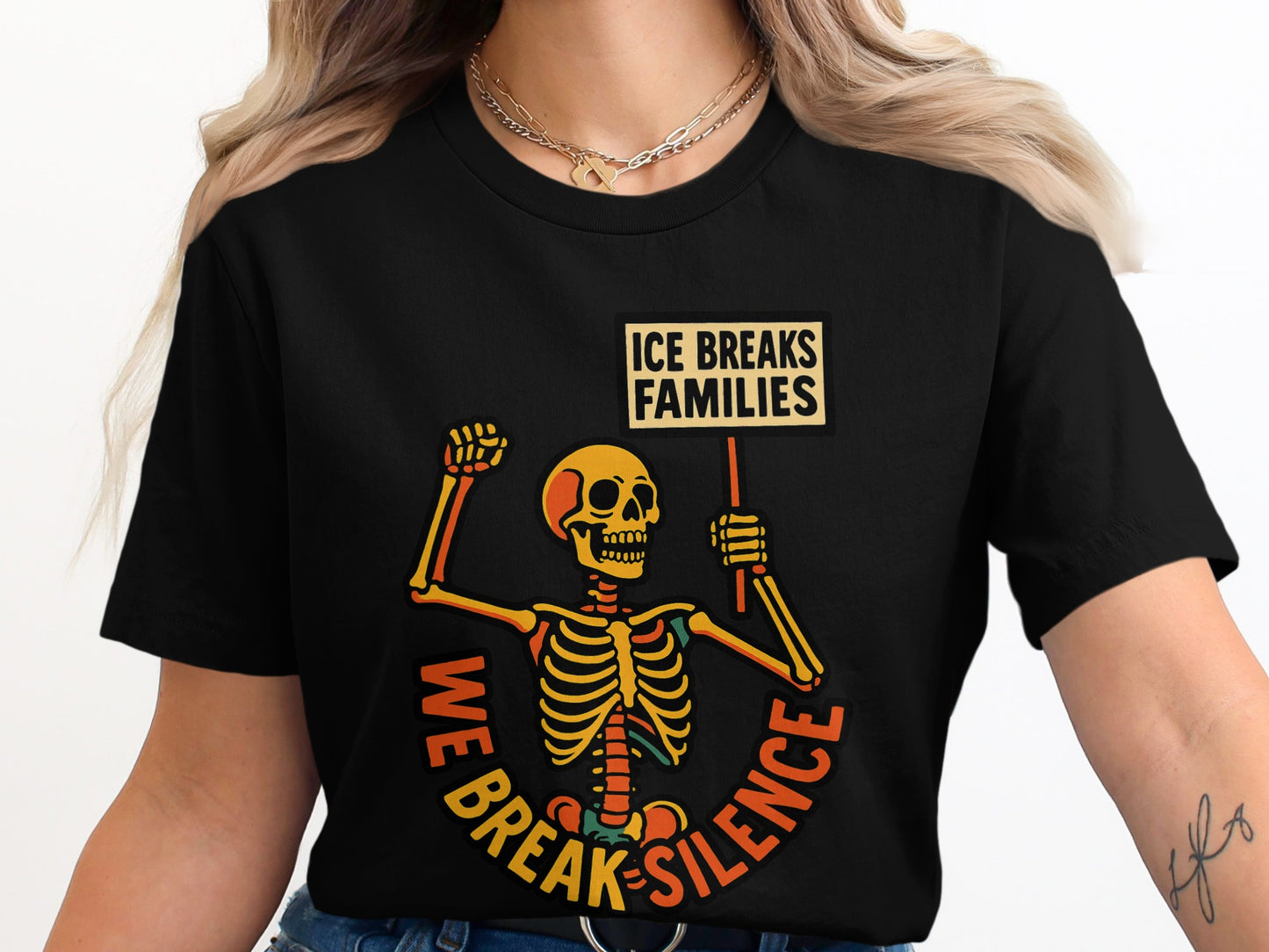 Skeleton Graphic We Break Silence Halloween Shirt T-Shirts