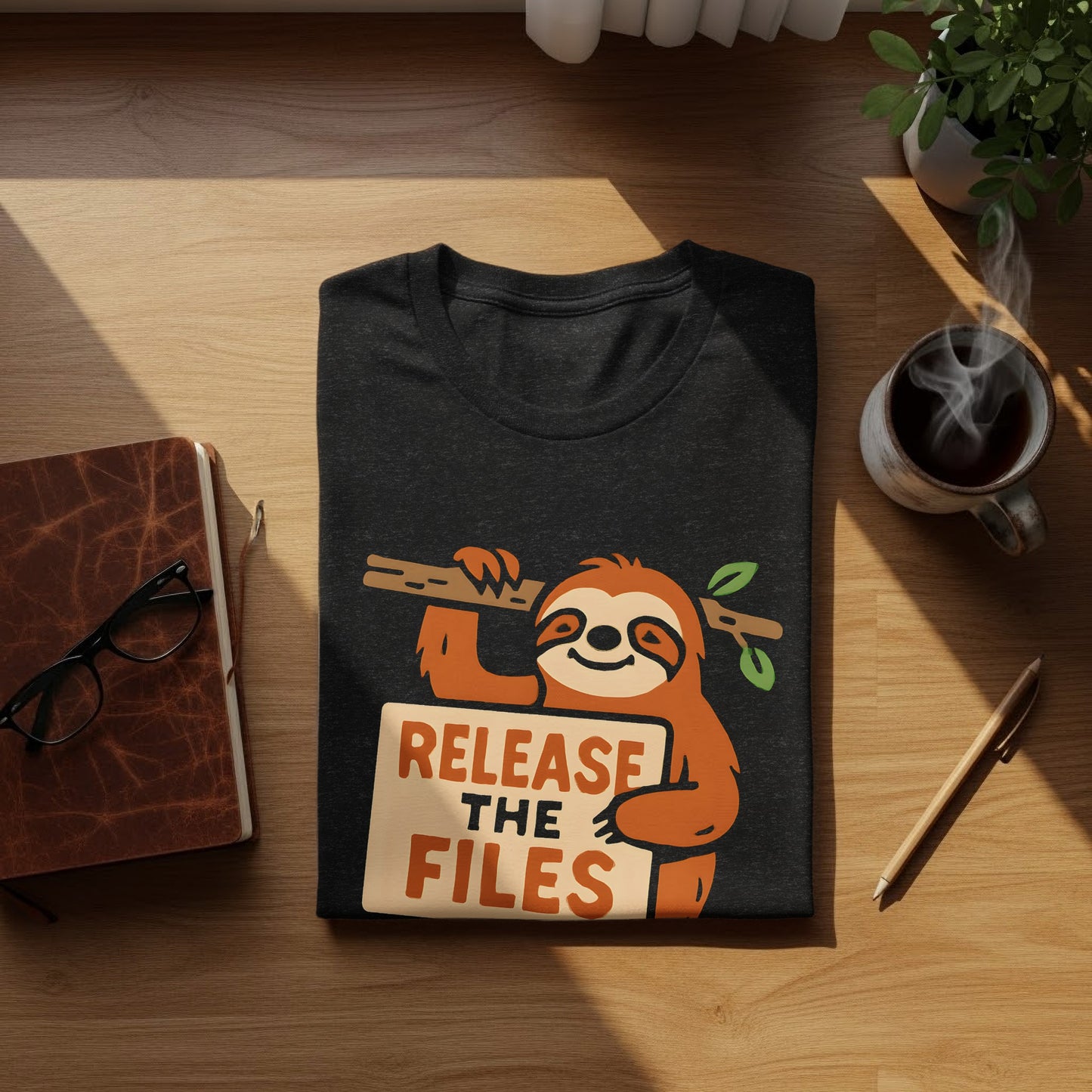 RELEASE THE FILES Cute Sloth Graphic T-Shirt product type