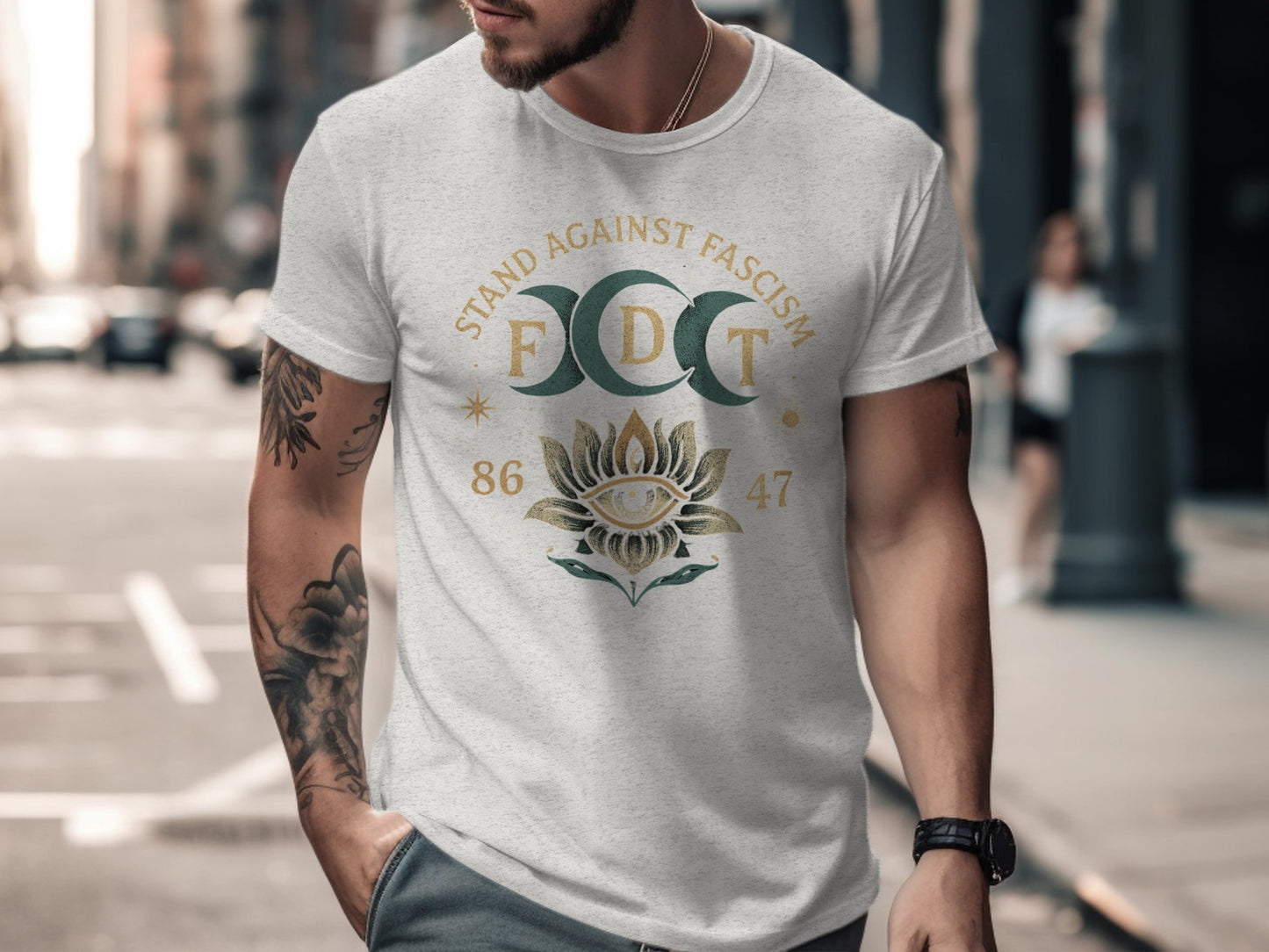 Stand Against Fascism Eye Design Graphic T-Shirt product