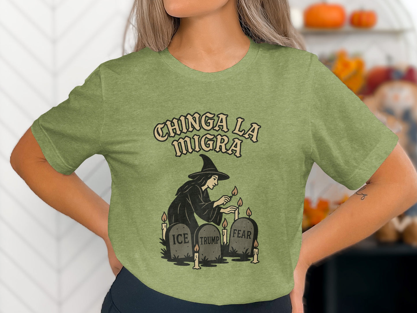 Chinga La Migra Witch Latina Halloween Streetwear product