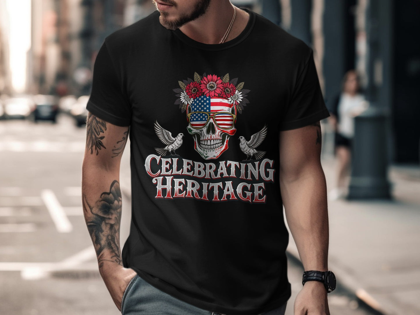 Celebrating Heritage American Skull Graphic Tee product