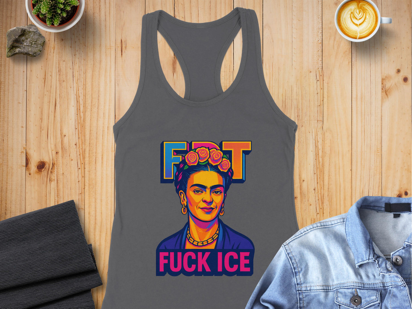 Colorful BOLD Frida Kahlo Art Tank Top product type